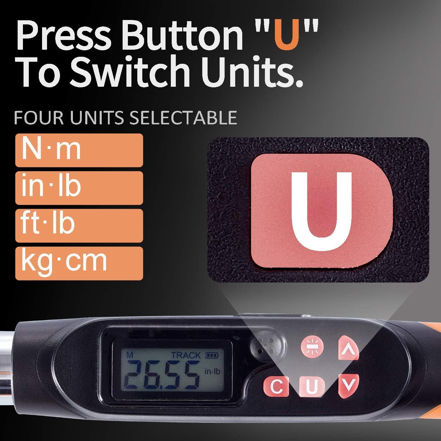 Llave de Torque Digital SOLUDE 1/2" 6.8~135 Nm Portátil