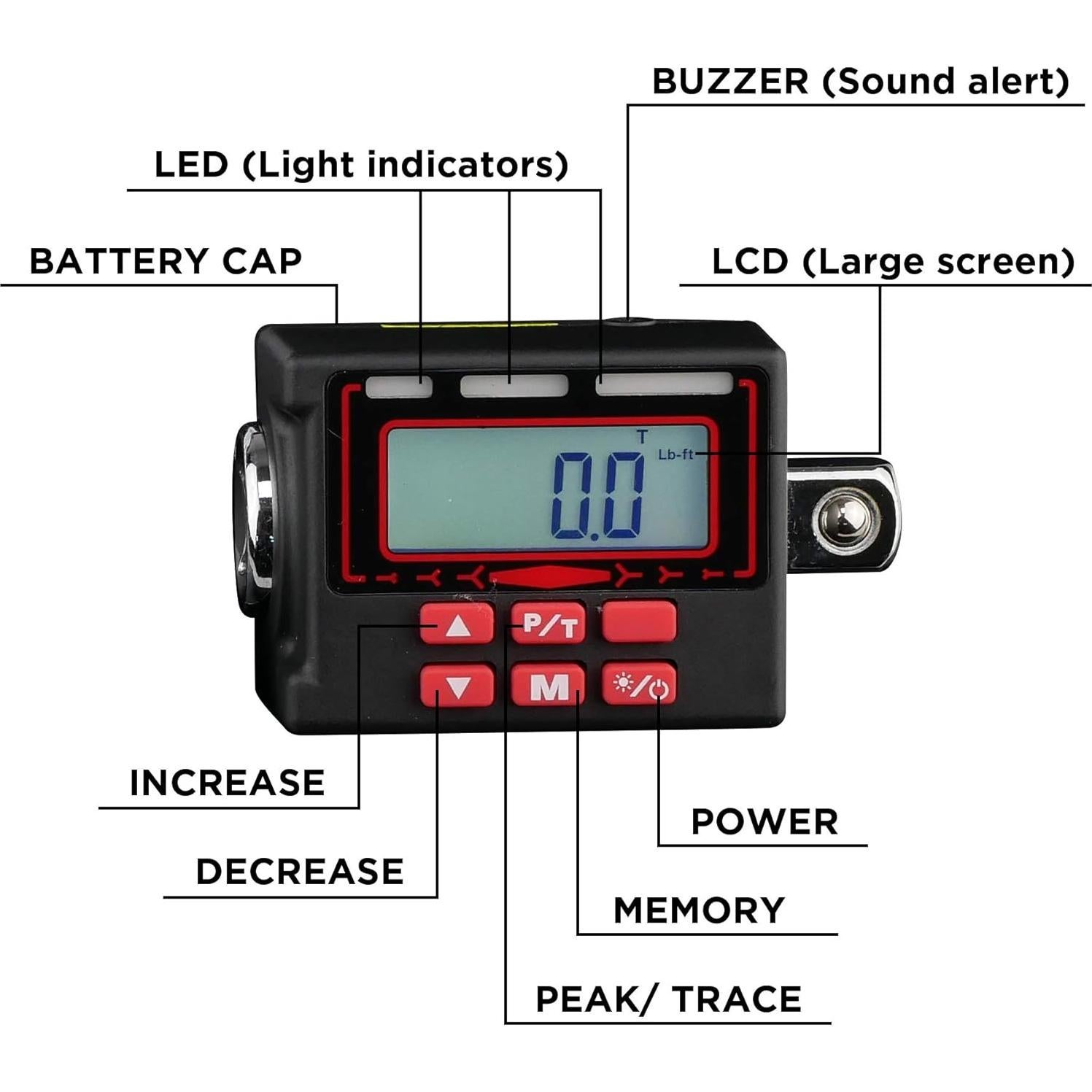 Adaptador de Par Digital KAIFNT K553 12-250 pies-libras