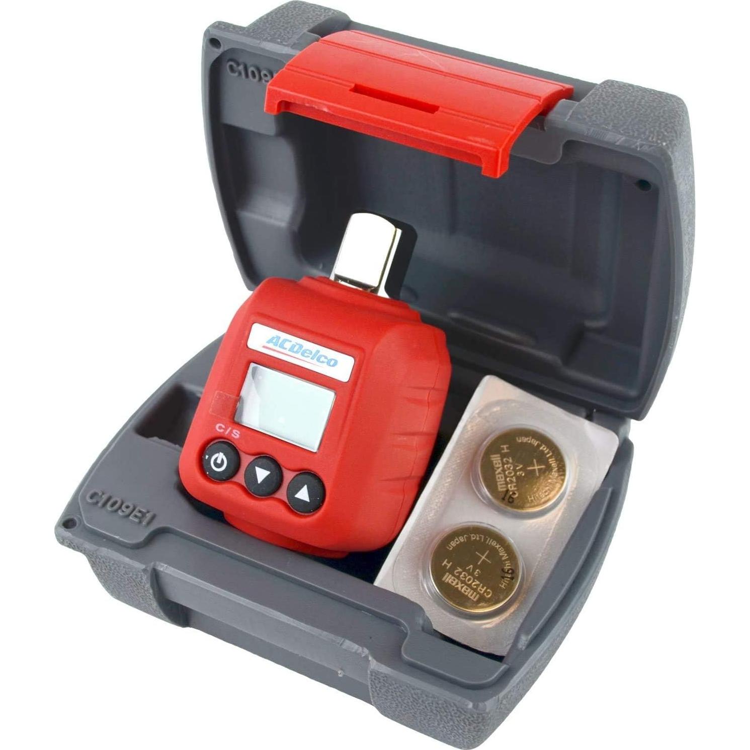 ACDelco 3/8” & 1/2" Heavy Duty Digital Torque Adapters with Buzzer and LED Flash Notification – ISO 6789 Standards with Certificate of Calibration (3/8” (5.9 to 59 ft-lbs.))