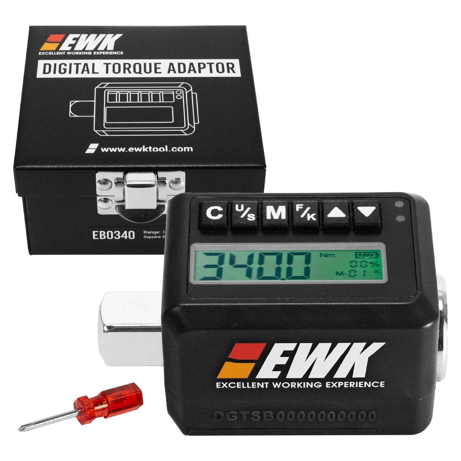 Adaptador de Par Digital EWK 1/2" 12.5-340 Nm con Pantalla LED