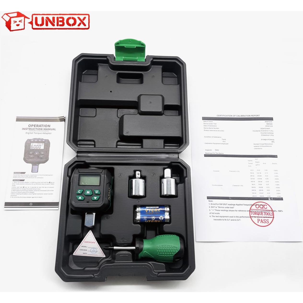 Adaptador de Par Digital XLIT 1/2" 3-60 Nm con Buzzer LED