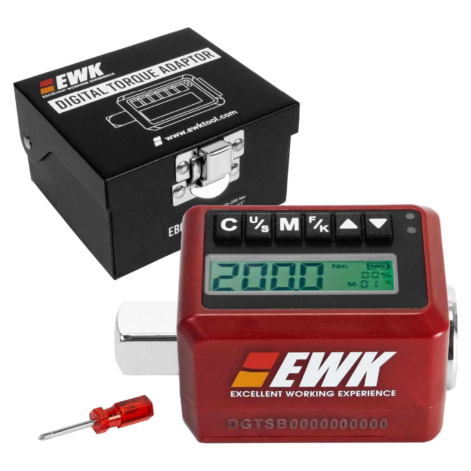 Adaptador de Par Digital EWK 1/2" 10-200 Nm con Pantalla LED