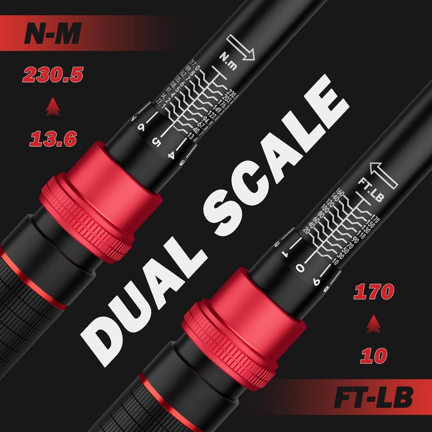 Llave de Torque 1/2" VANPO 10-170 Ft-Lb (13.6-230.5 Nm) Ajustable