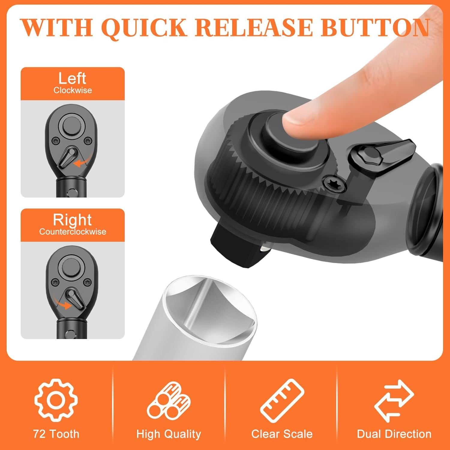 Llave de Torque NADOKHI 1/2" 25-250 lb.pie (33.9-338.9 Nm) Ajustable