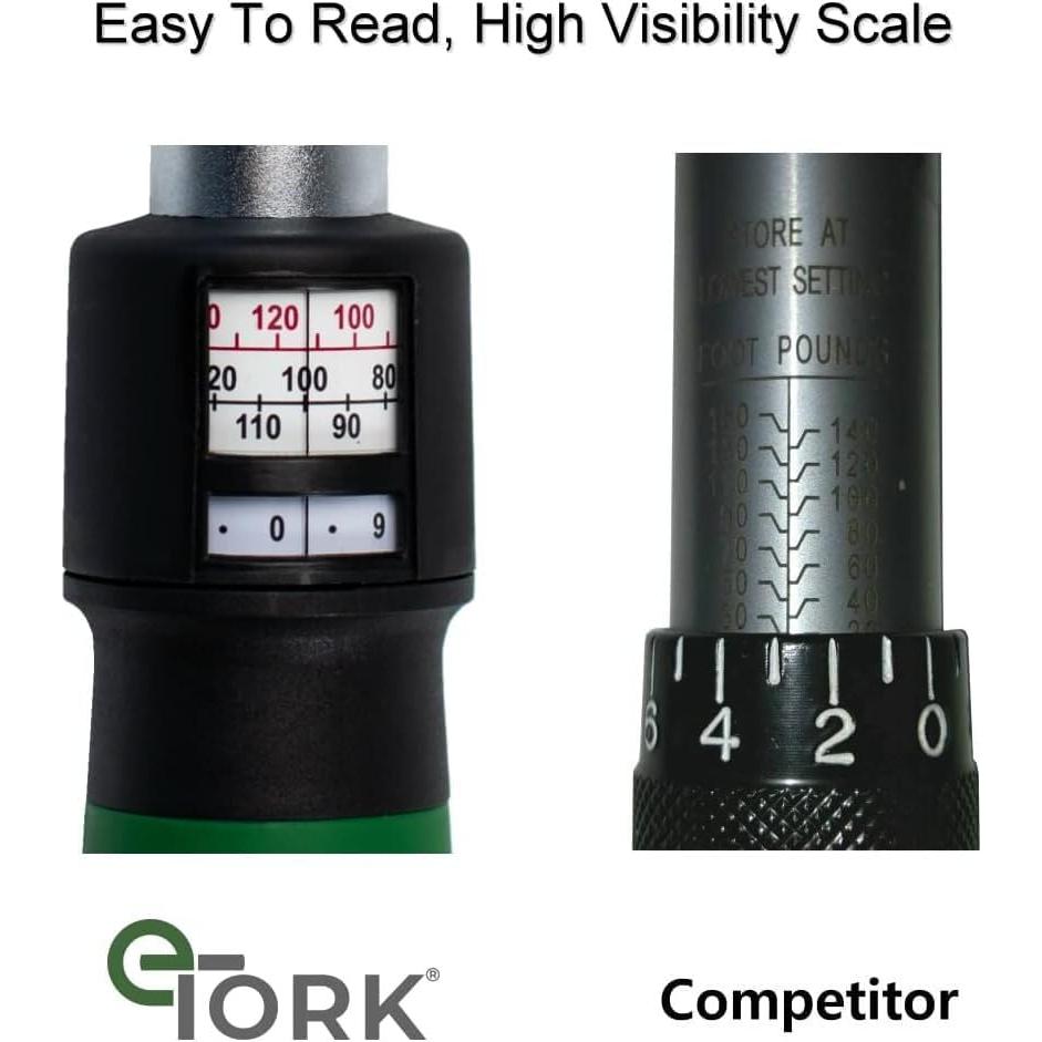 Llave de Torque eTORK 1/2" 50-250 ft-lb (67.8-338.9 Nm) Mecánica