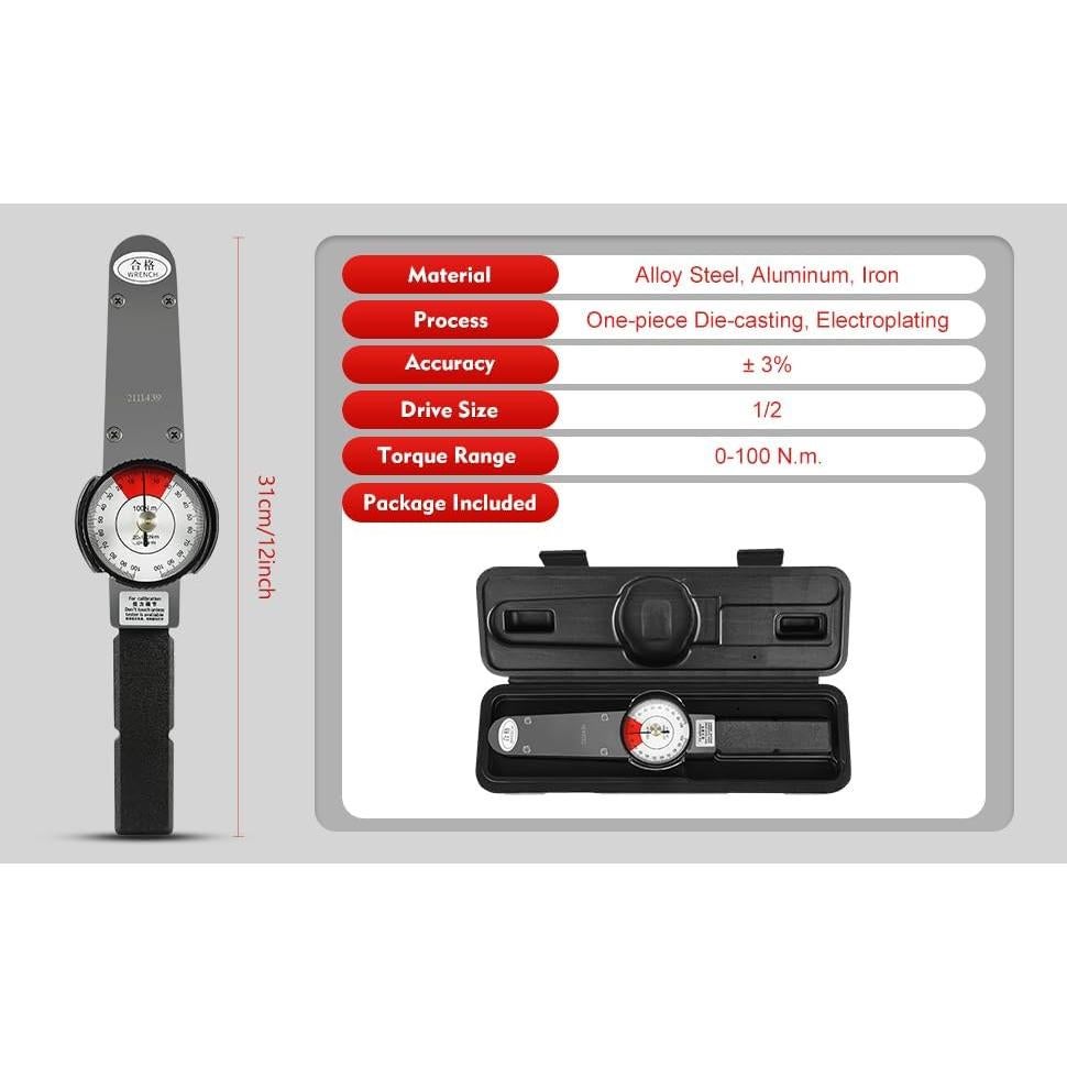 Llave de Torque Digital CHALIGHT 0-100 Nm 1/2" Drive
