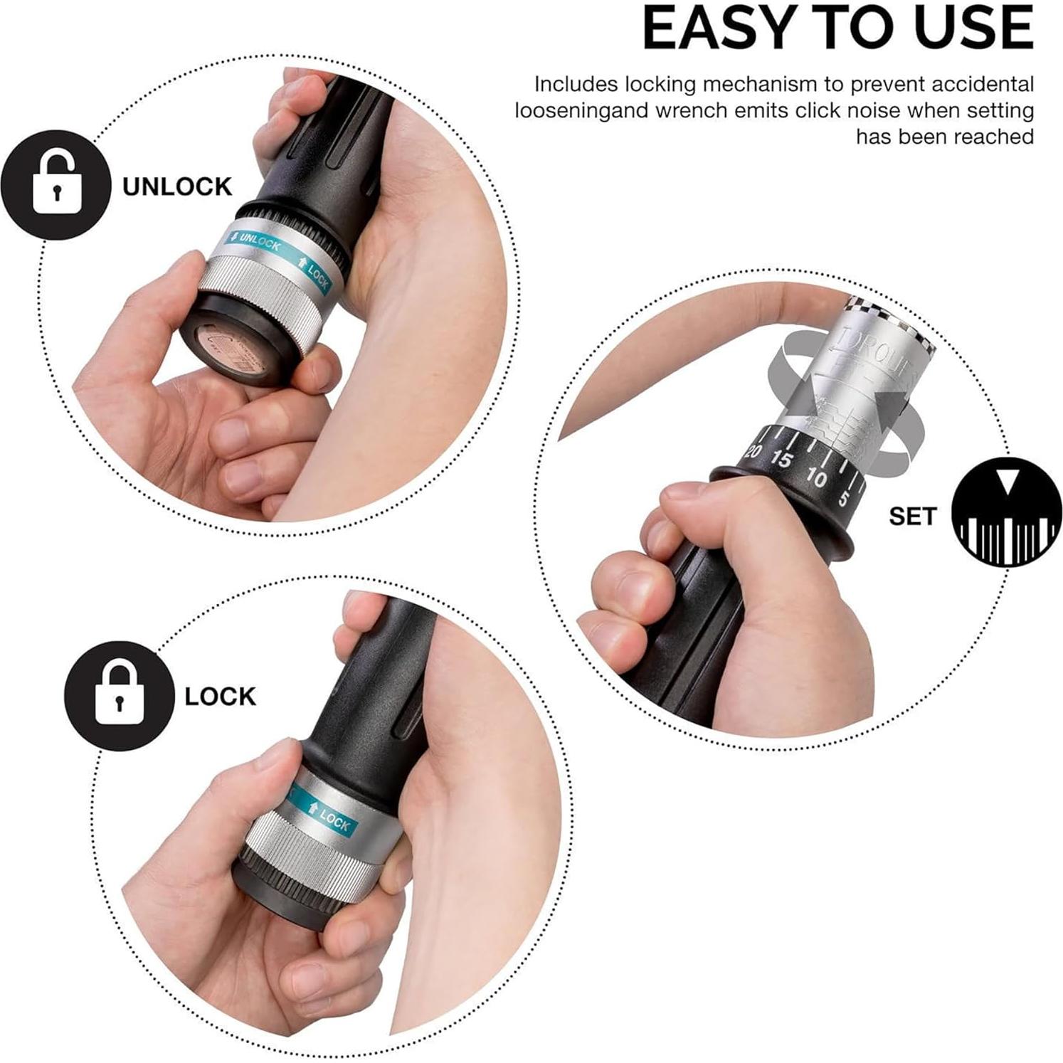 Llave de Torque Neiko 03709B 1/2" Ajustable 63.5 cm 50-250 Nm