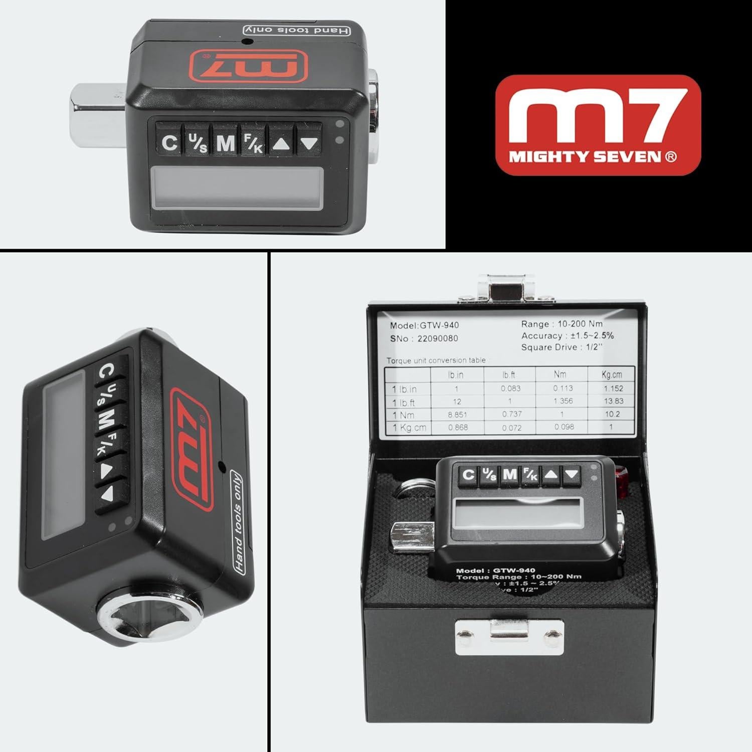 Adaptador Digital de Llave de Torque M7 GTW-940 0.48kg