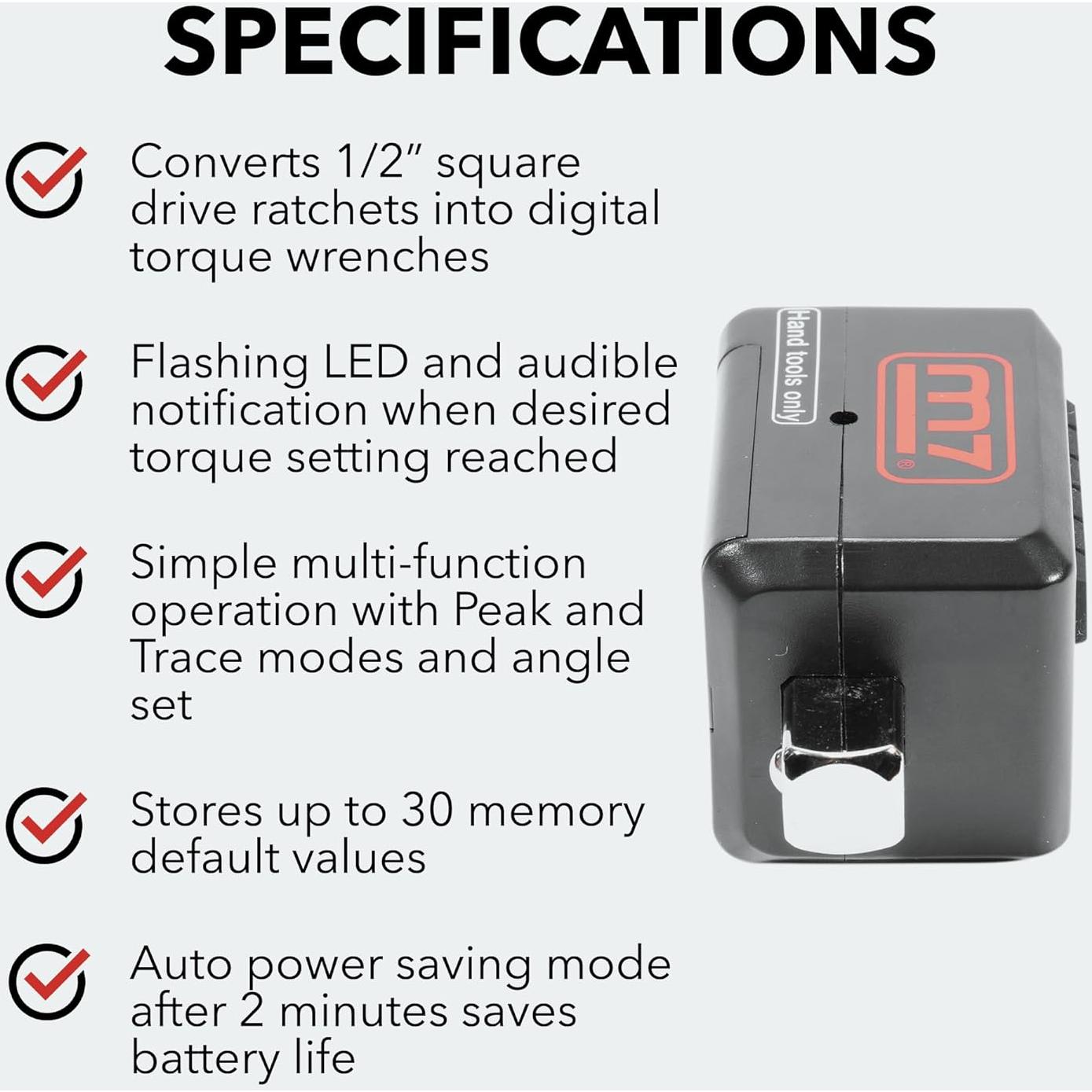 Adaptador Digital de Llave de Torque M7 GTW-940 0.48kg