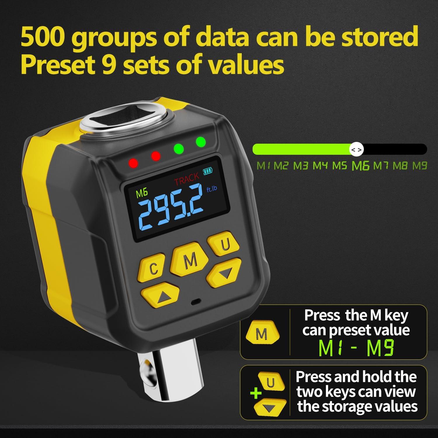 Llave de Torque Digital WAXTRON 1/2" 20-400 Nm Pantalla LCD