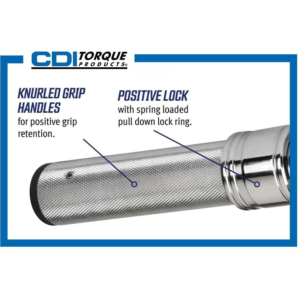 Llave de Torque Ajustable CDI 1/2" 30-250 Pies Libras 47-332 Nm