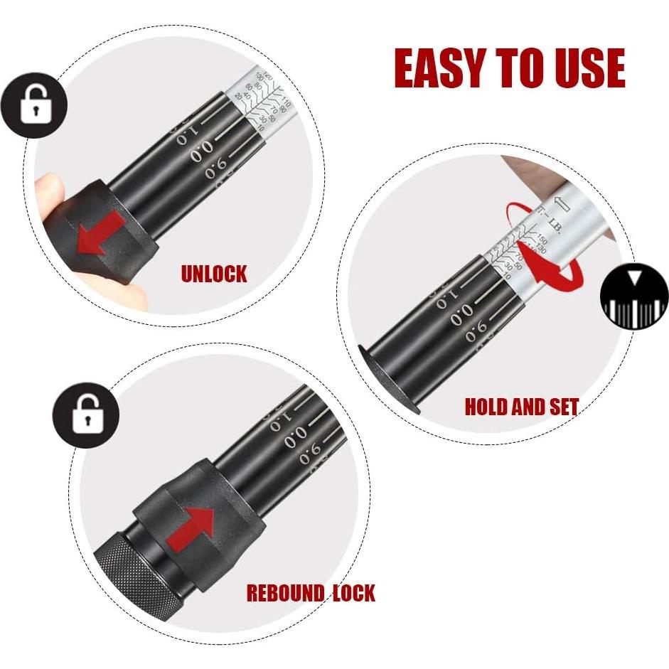 Llave de Torque de Click ARUCMIN 1/2" 10-150 lb-pie