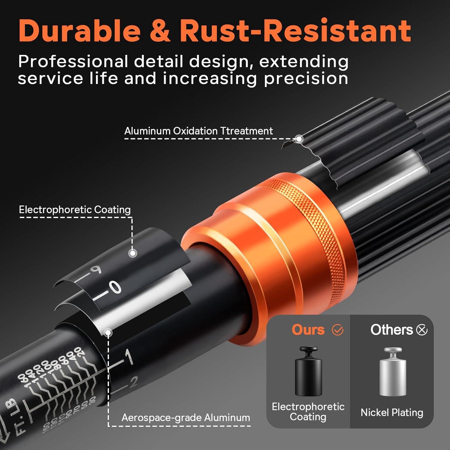 Juego de Llave de Torque Kerry 3PCS 1/4" 3/8" 1/2" 2-216.56 Nm