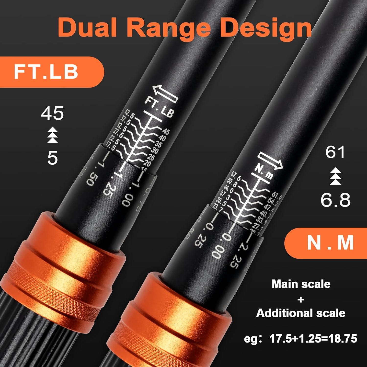 Juego de Llave de Torque Kerry 3PCS 1/4" 3/8" 1/2" 2-216.56 Nm