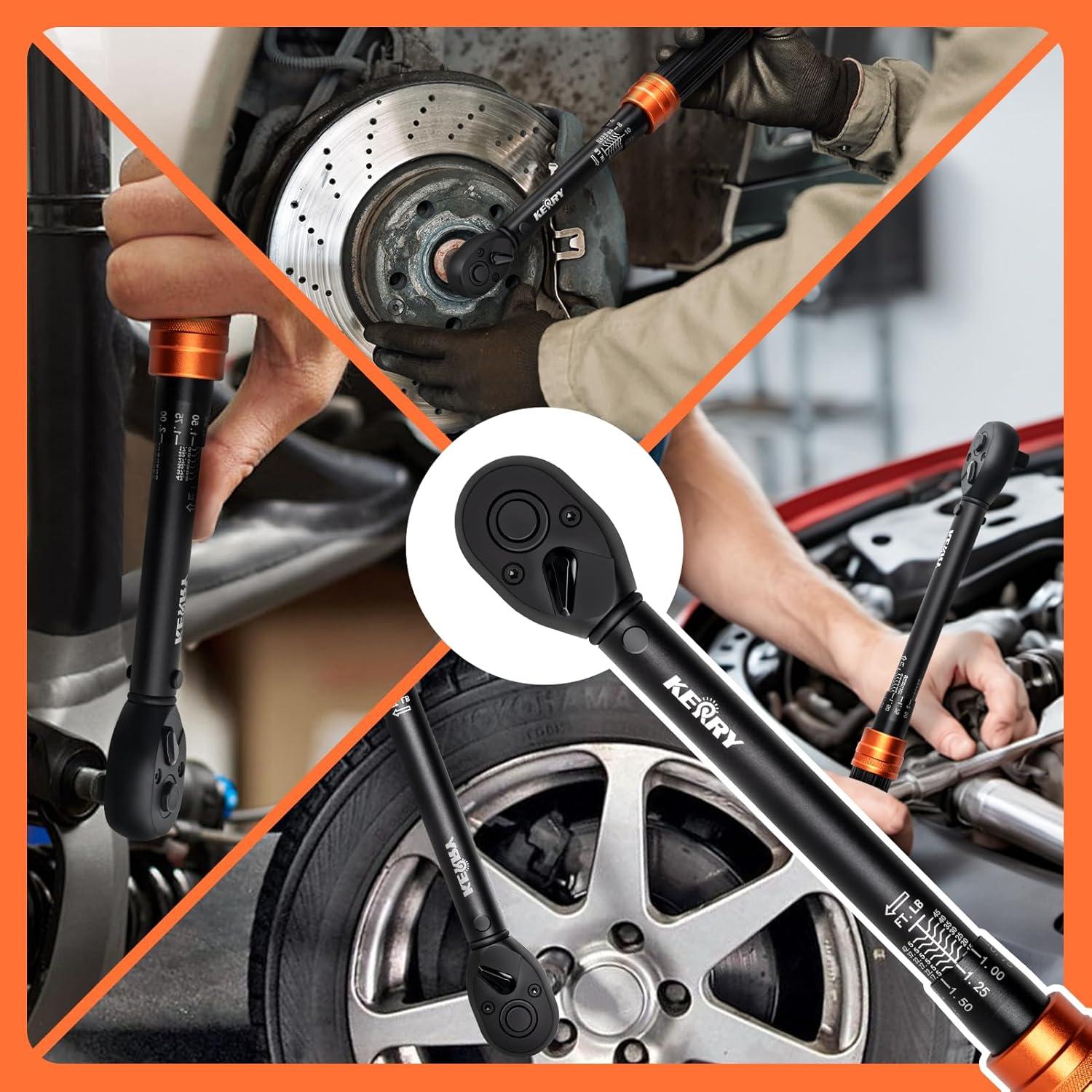 Juego de Llave de Torque Kerry 3PCS 1/4" 3/8" 1/2" 2-216.56 Nm