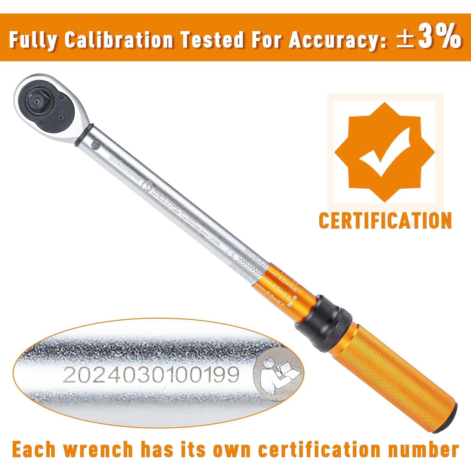 Llave de Torque de Click 1/2" CARTMAN 40-210 N.M para MTB y Moto