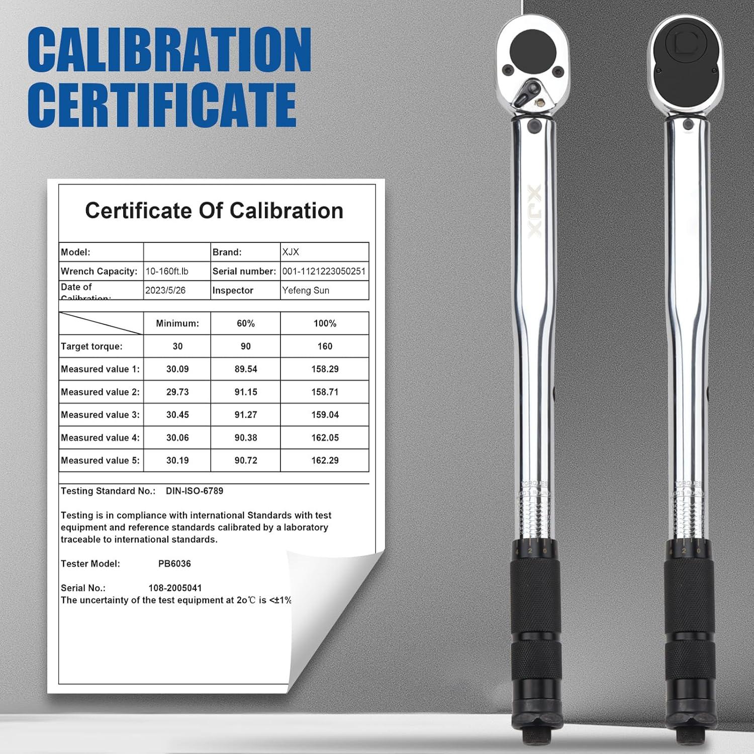 Llave de Torque XJX 1/2" 10-160 Pies-Libra (13.6-217.1Nm)