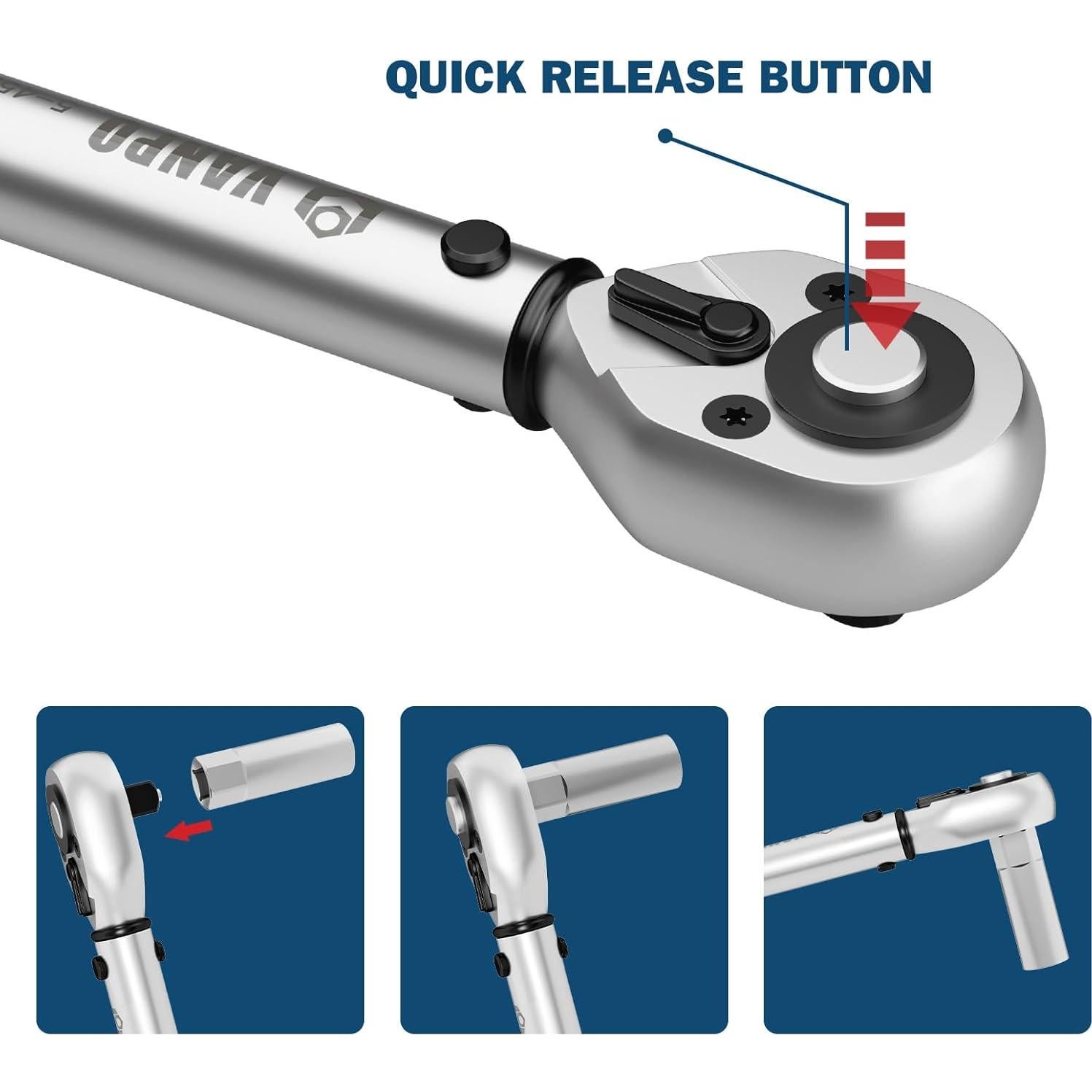Juego de 3 Llaves de Torque VANPO 1/4 3/8 1/2 Pulgadas 2.26-216.05 Nm