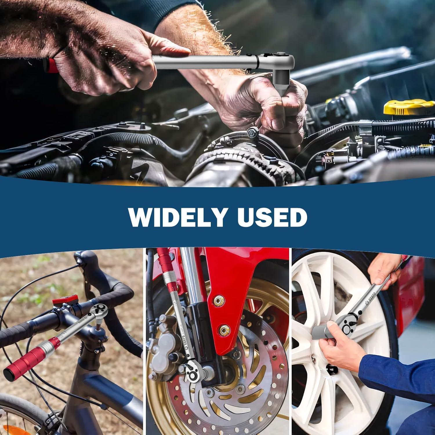 Juego de 3 Llaves de Torque VANPO 1/4 3/8 1/2 Pulgadas 2.26-216.05 Nm