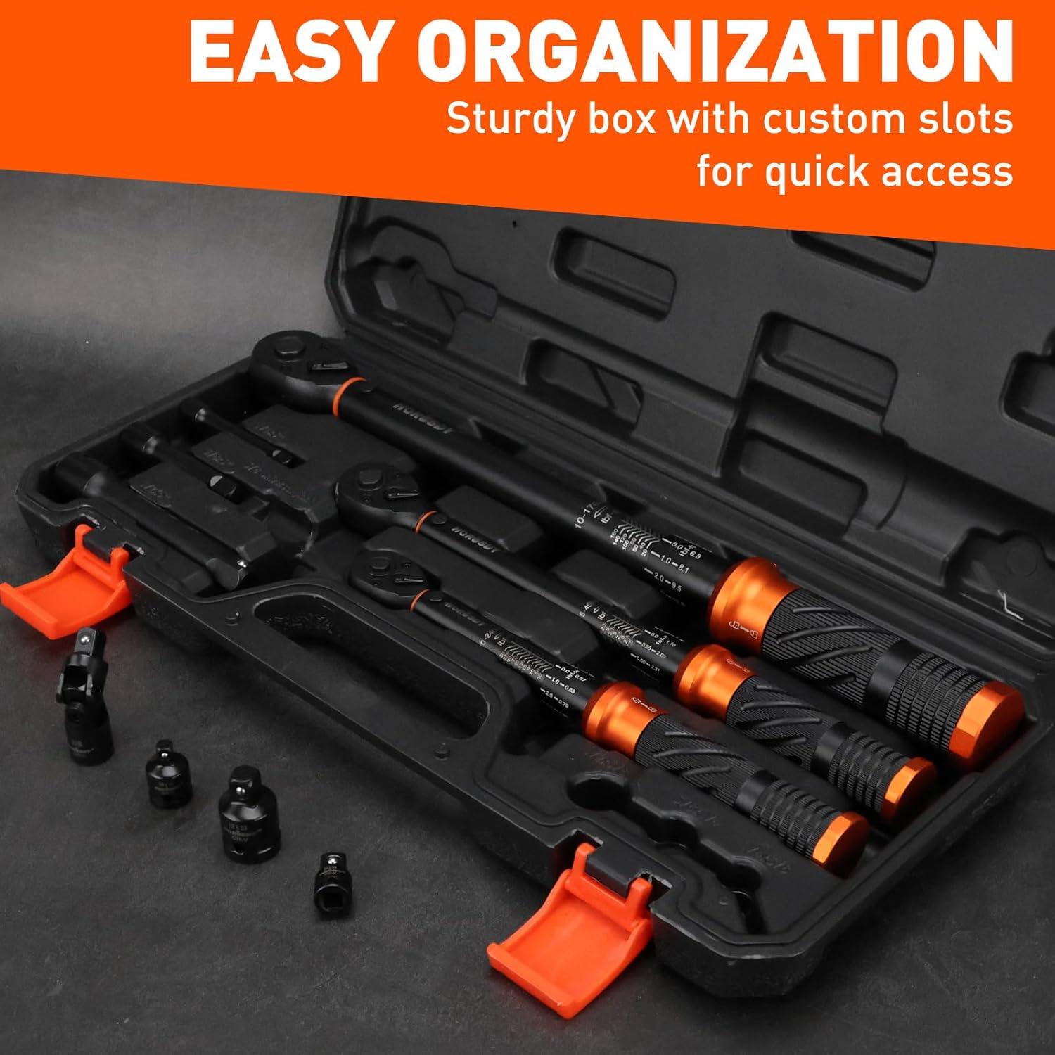 Juego de Llaves de Torque 3Pzas HORUSDY 1/4" 3/8" 1/2"