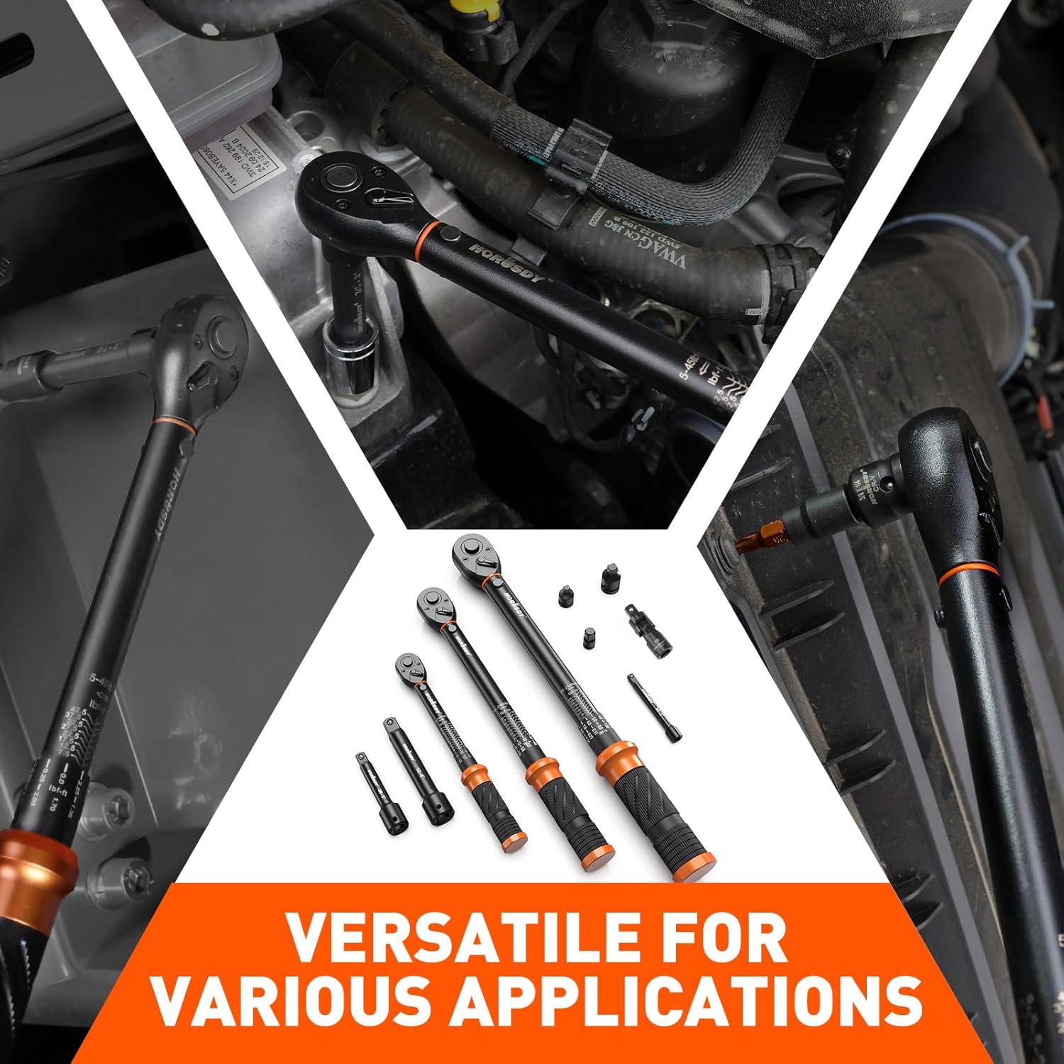 Juego de Llaves de Torque 3Pzas HORUSDY 1/4" 3/8" 1/2"