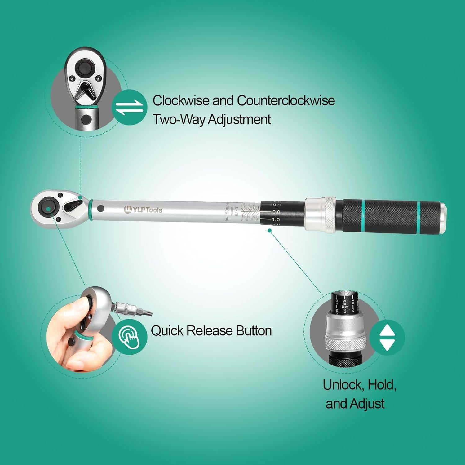 Juego de Llave de Torque 1/2" YLP Tools 10-150 ft-lb (13.6-203.5 Nm)