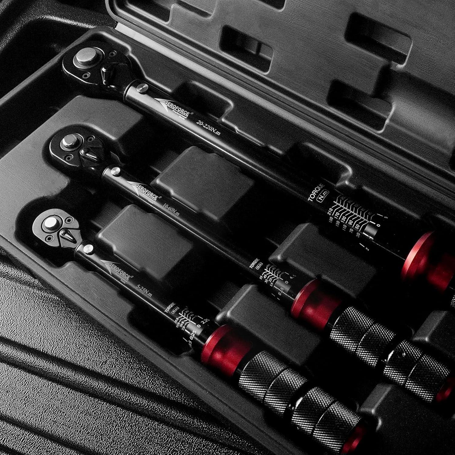Juego de Llaves de Torque AEROFORCE 1/4, 3/8 y 1/2" 4-165Lb.ft