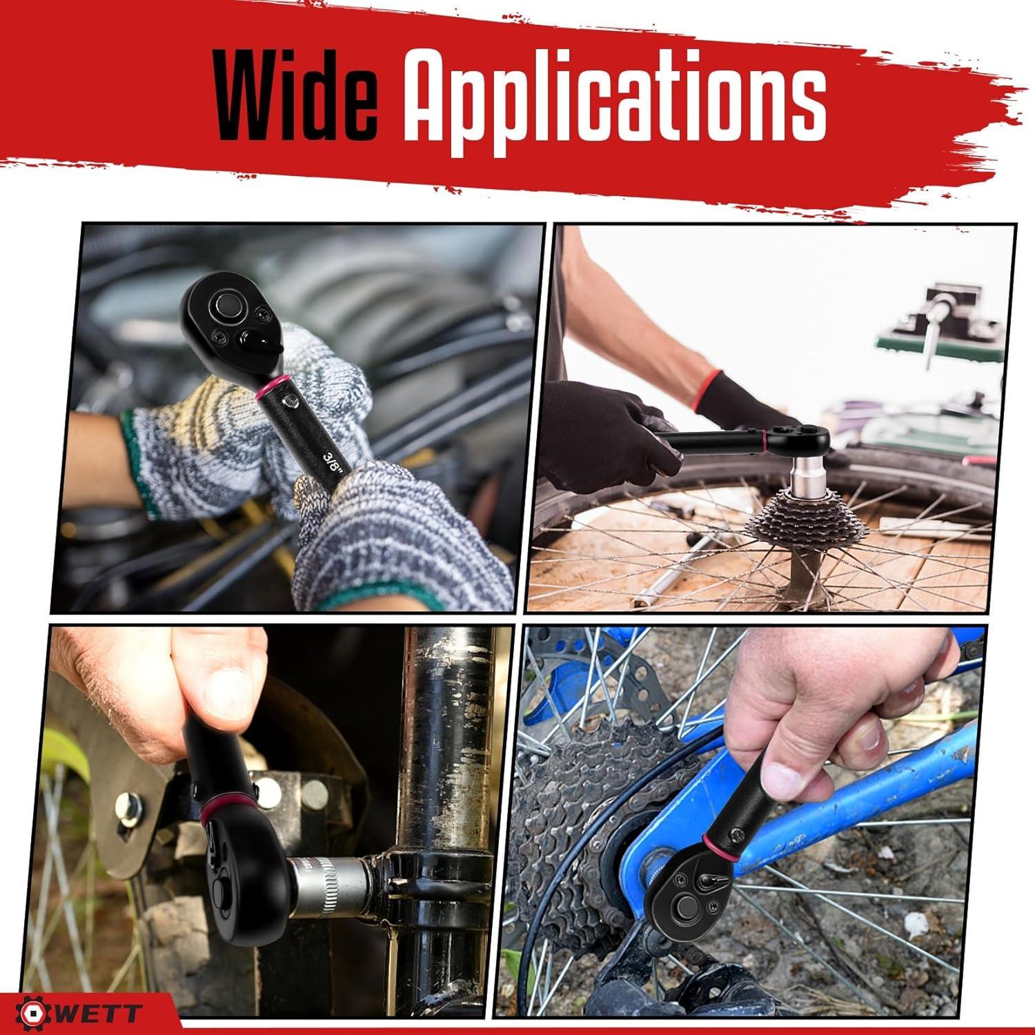 Juego de Llaves de Torque WETT 3 Piezas 1/4, 3/8, 1/2" 20-160ft.lb