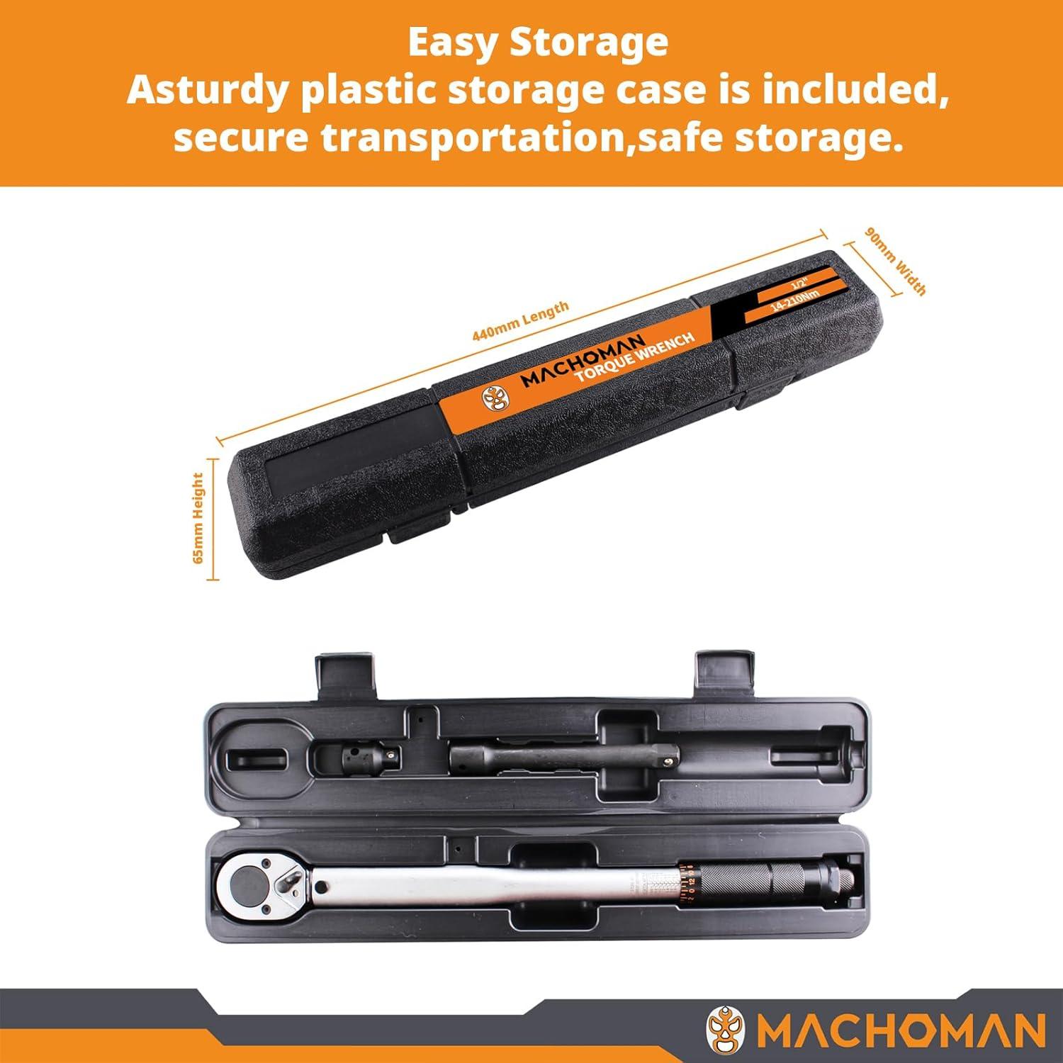 Juego de Llave de Torque Mecánica MACHOMAN TQW403 13.6-203.4 Nm