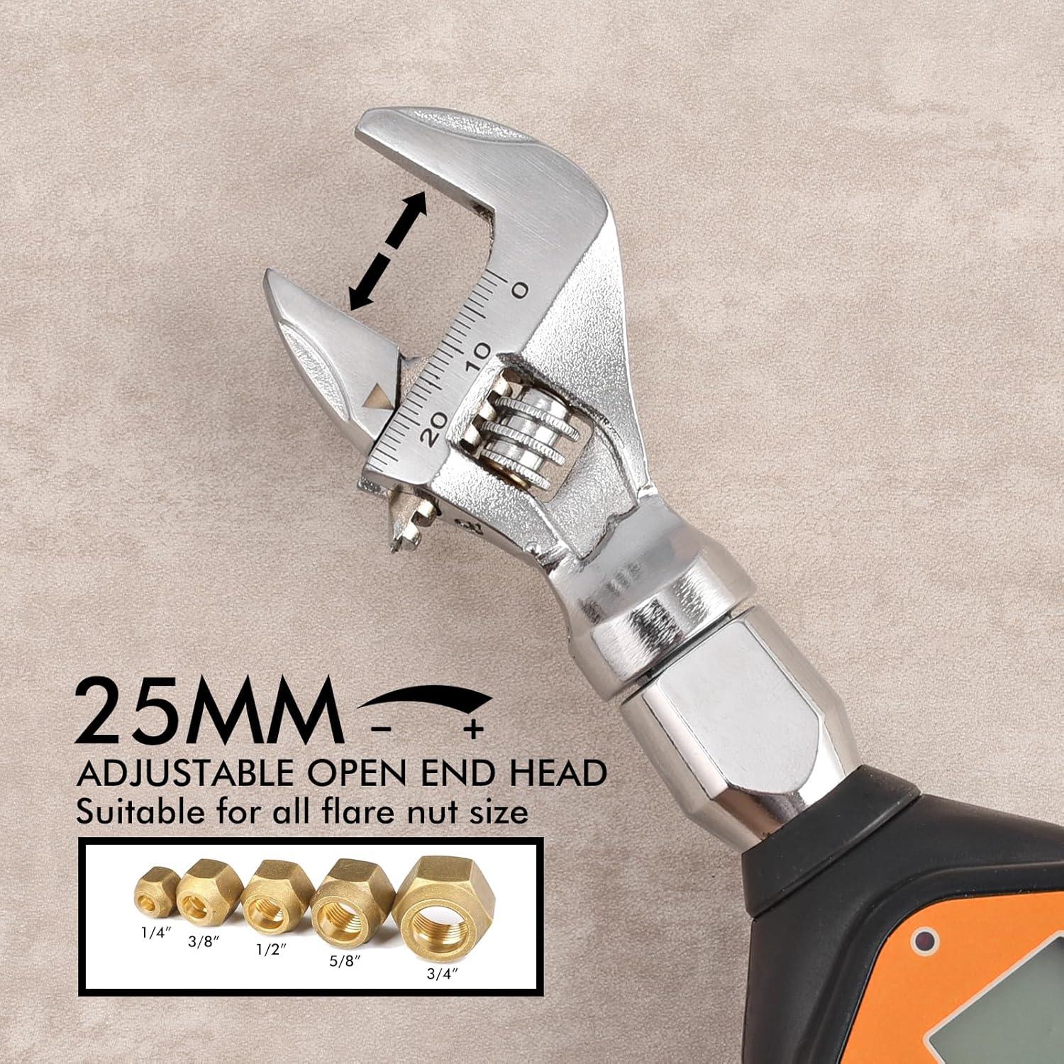 Llave de Torque Digital Wanlvkang 1-30 Nm Cabeza Abierta 25 mm