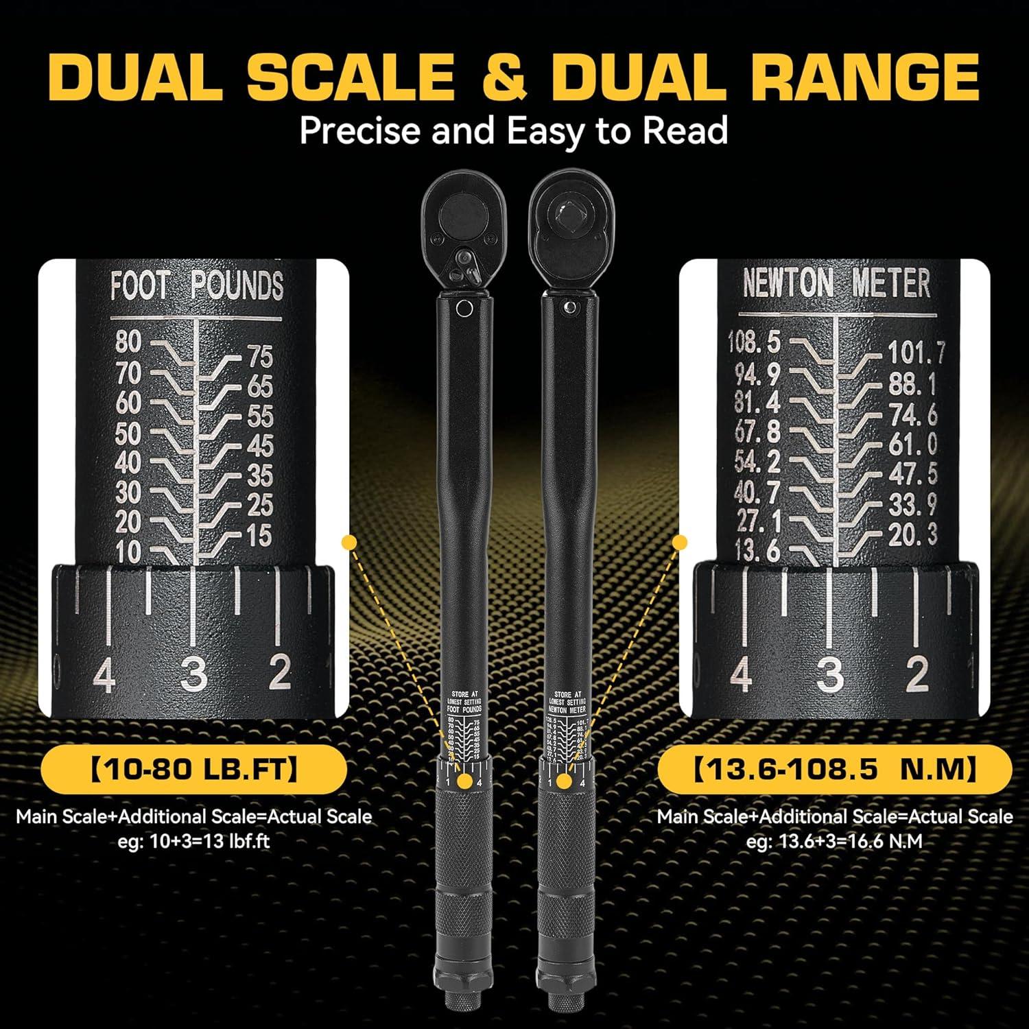 Llave de Torque KOOPOOL 1/2" 25-250 lb-pie (33.9-338.9 Nm)