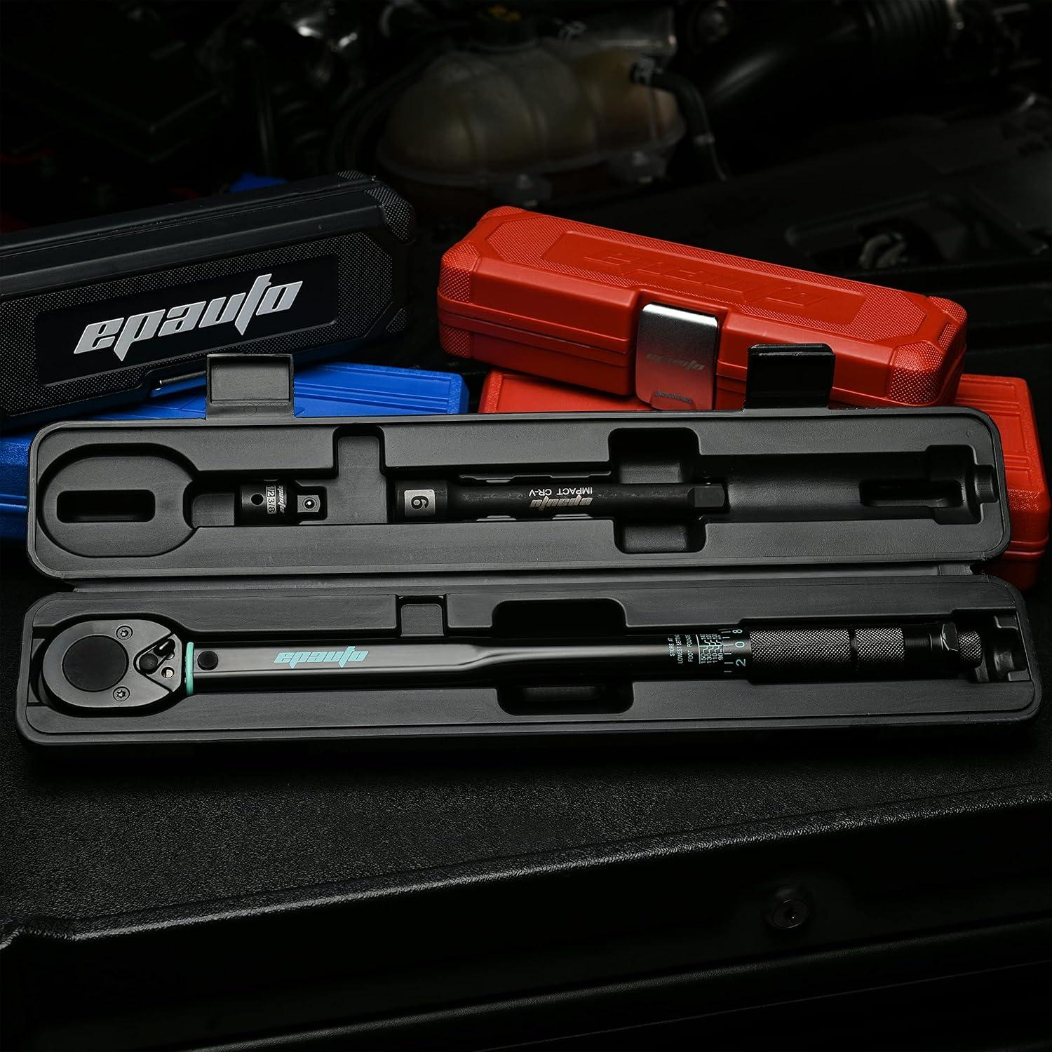 Llave de Torque Mecánica EPAuto 1/2" 13.6-203.5 N/m Negra