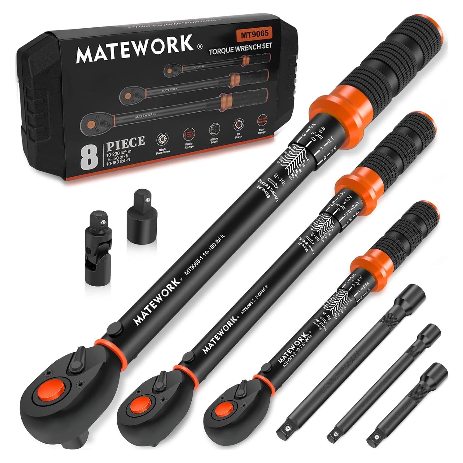 Juego de Llaves de Torque Matework 8PCS 10-243.8 Nm