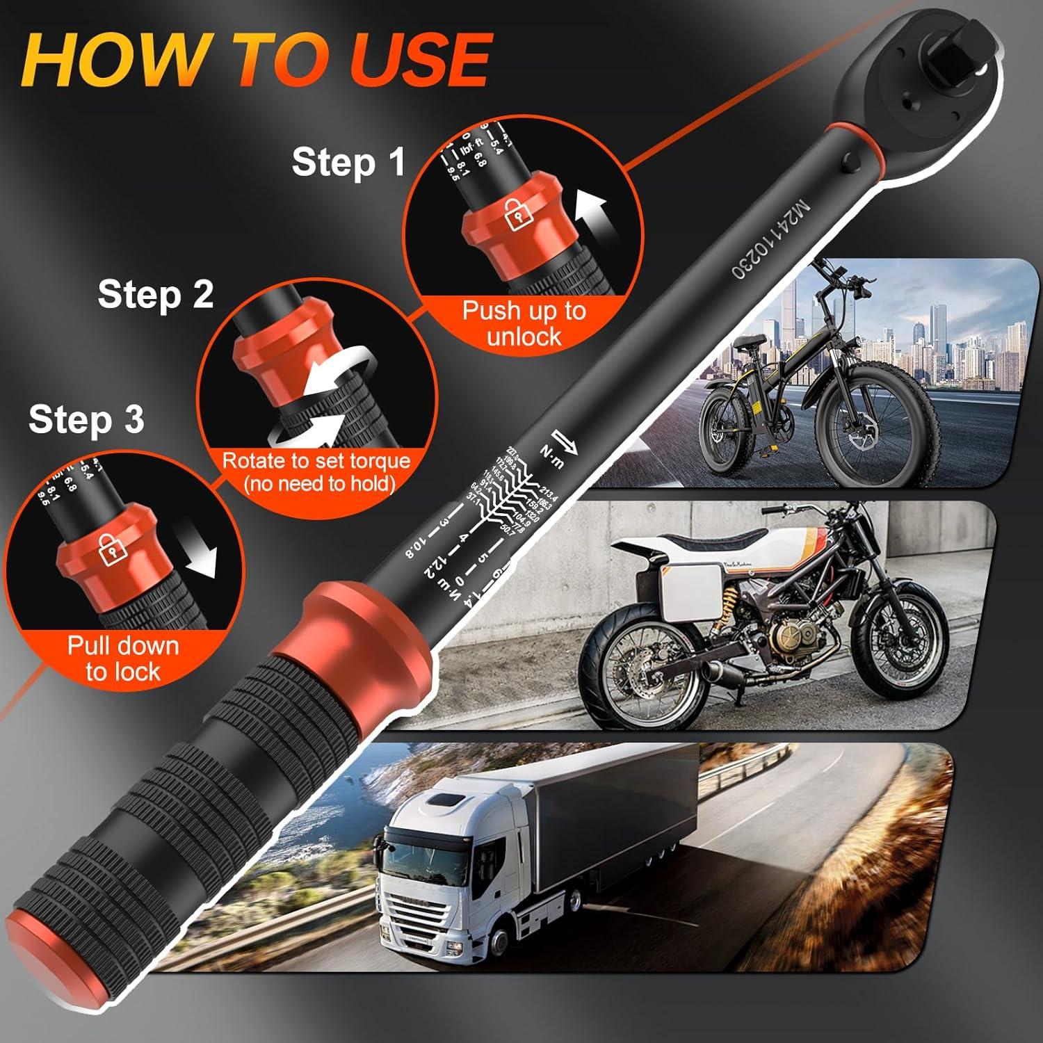 Juego de Llaves de Torque Matework 8PCS 10-243.8 Nm