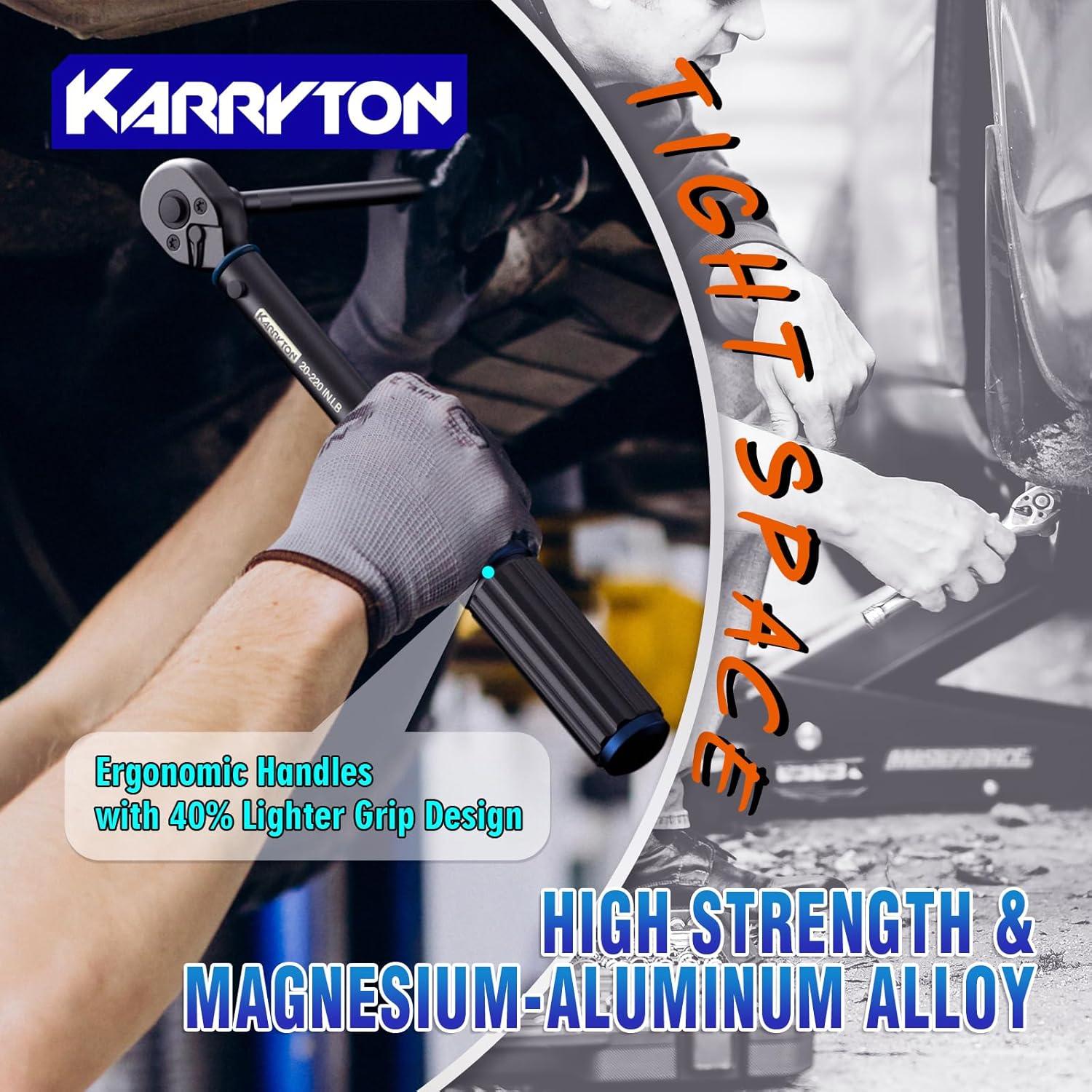 Juego de Llaves de Torque KARRYTON 35 Piezas 1/4 3/8 1/2"