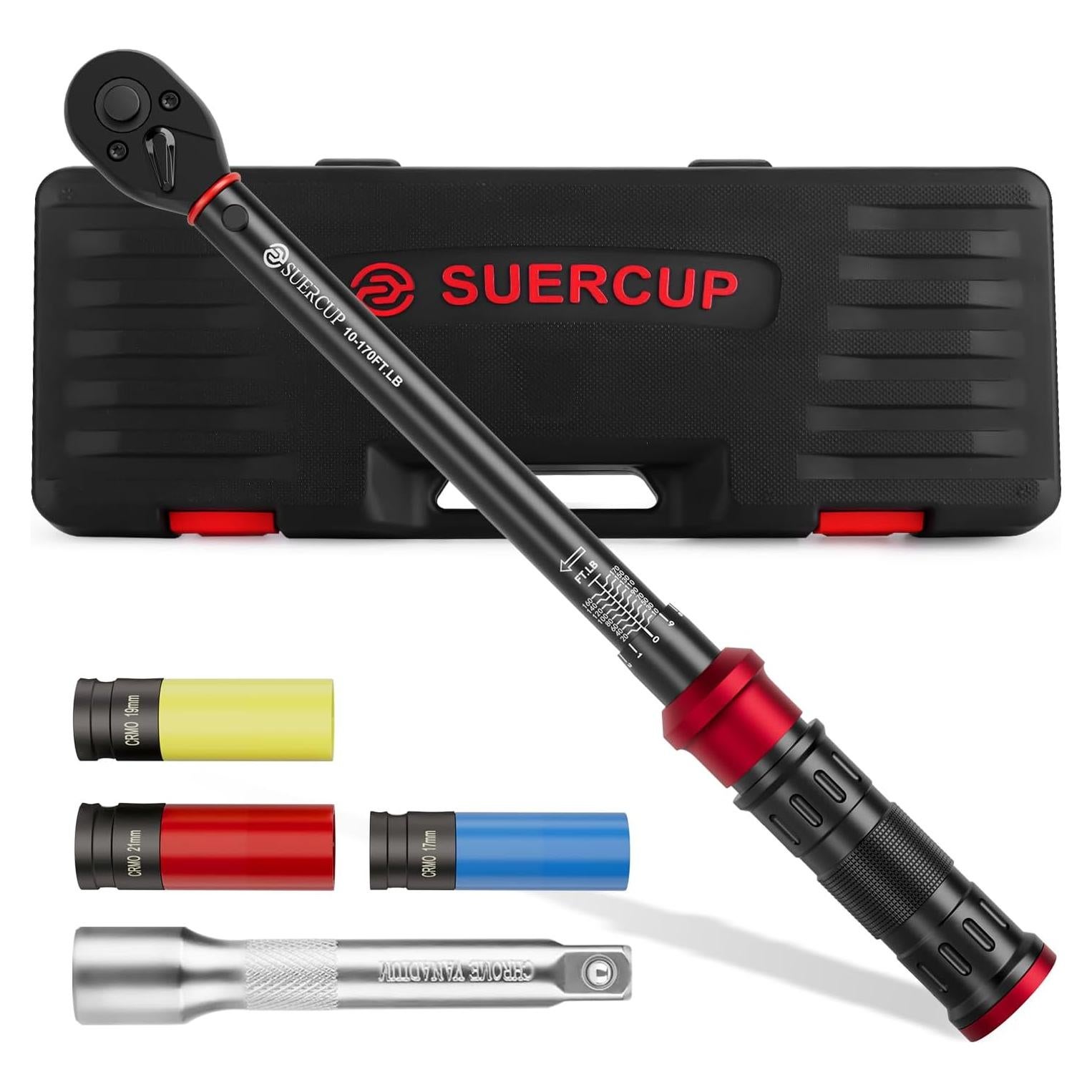 Llave de Torque SUERCUP 1/2" 10-170 ft.lb (13.6-230.5 Nm) 5 PCS