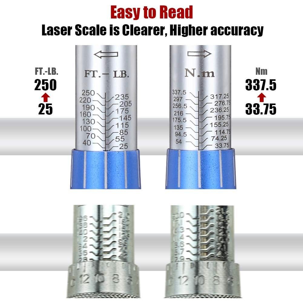 Juego de Llave de Torque BULLTOOLS 1/2" 25-250ft.lb/33.75-337.5Nm