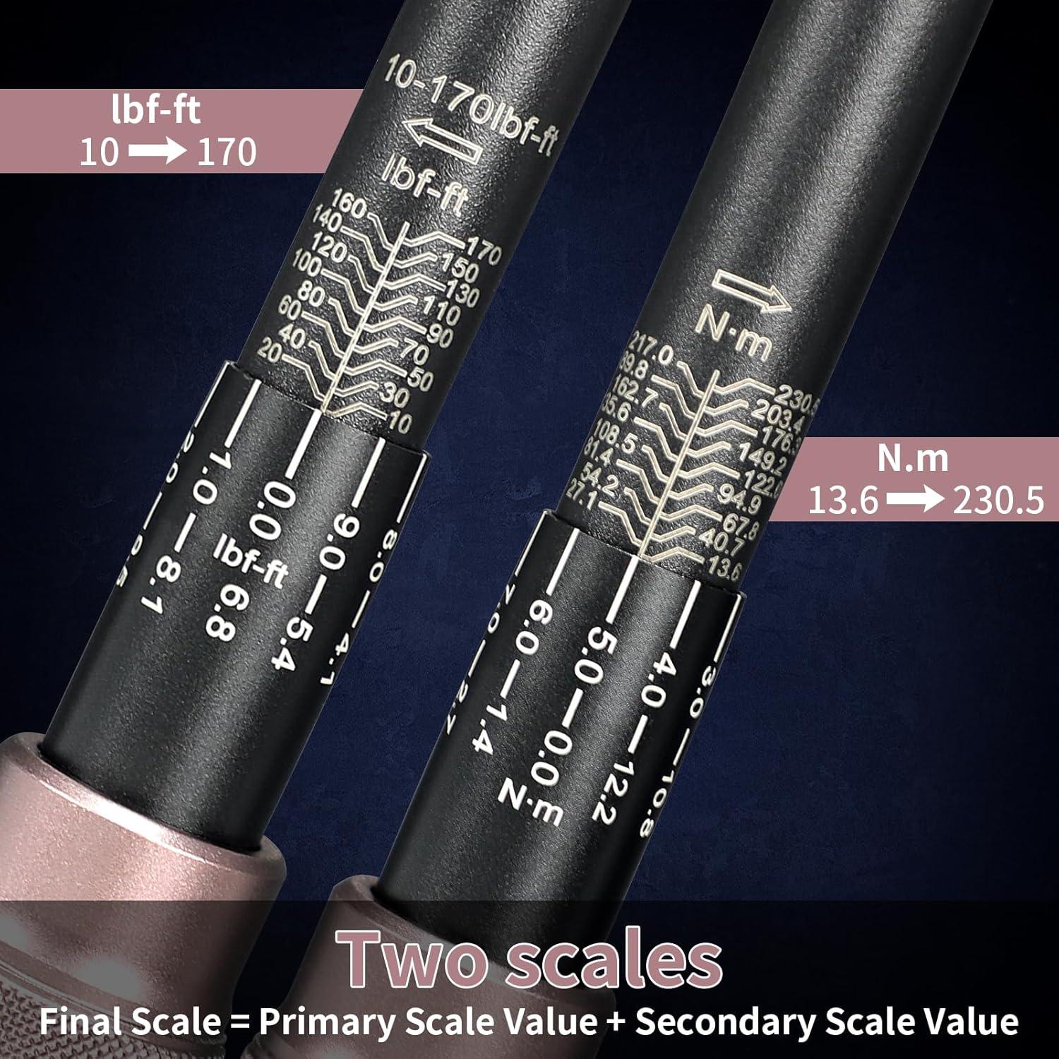 Juego de Llave de Torque UYECOVE 14Pcs 1/2 Pulgada 10-170 ft.lb