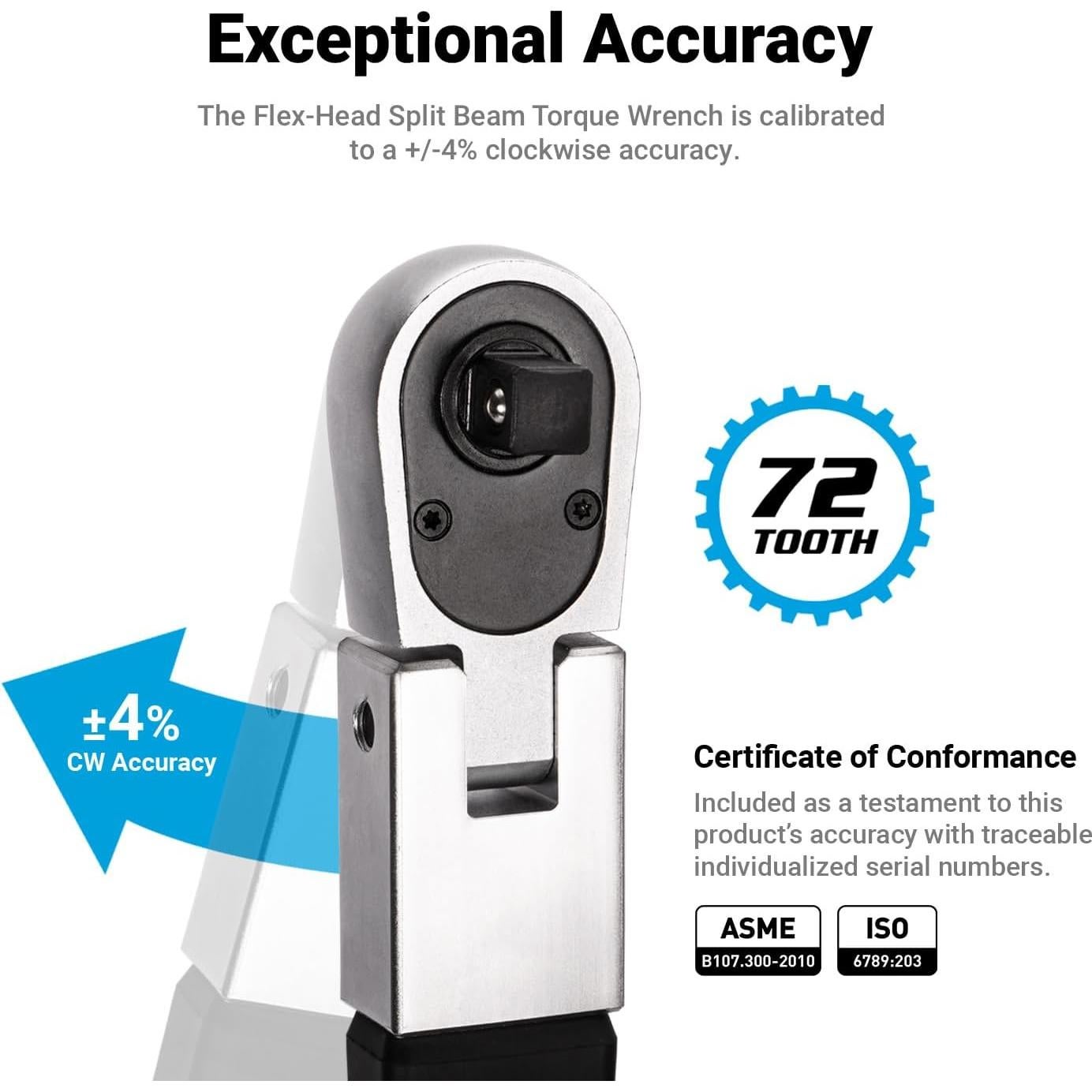 Llave de Torque de Viga Dividida Capri Tools 1/2" 50-250 ft-lbs