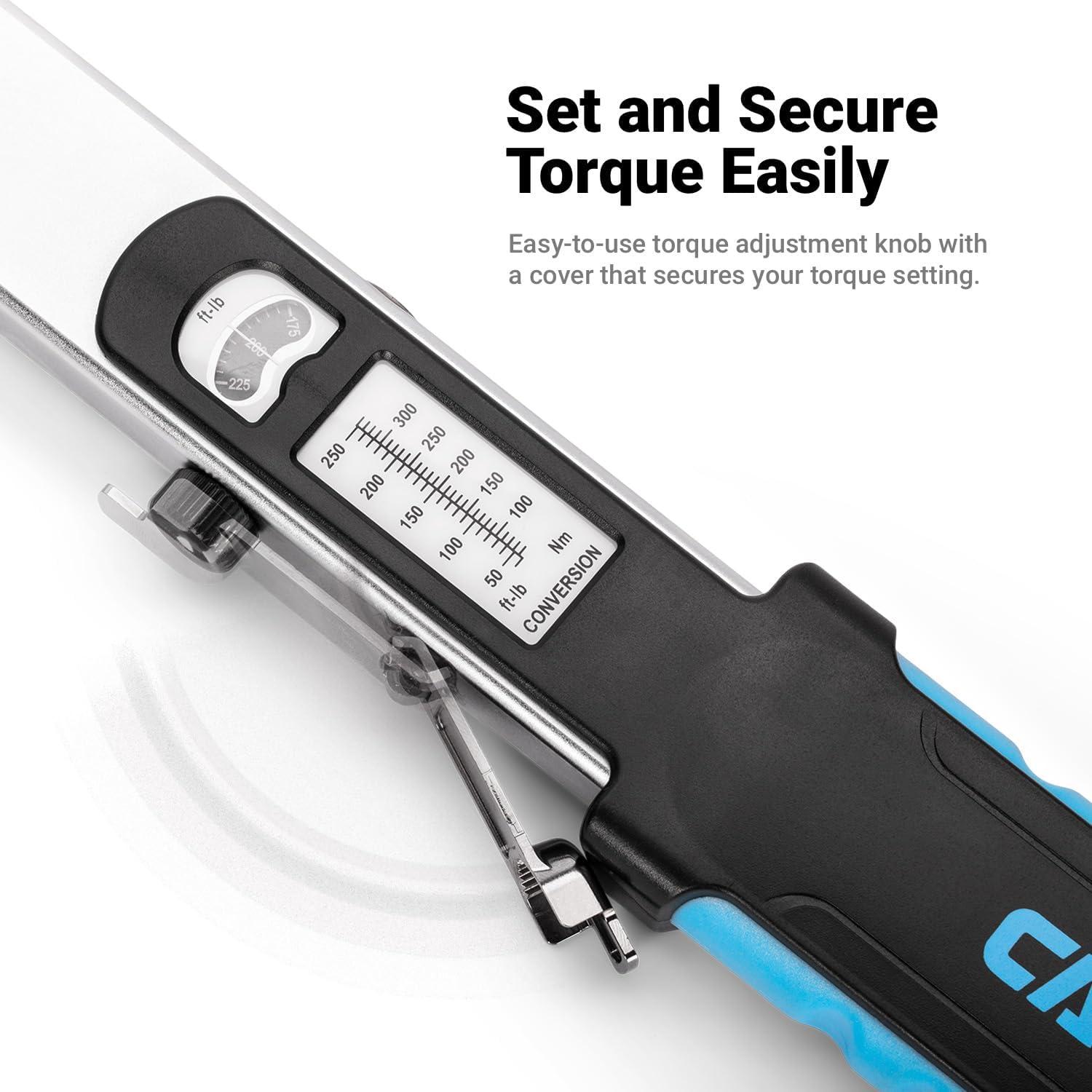 Llave de Torque de Viga Dividida Capri Tools 1/2" 50-250 ft-lbs