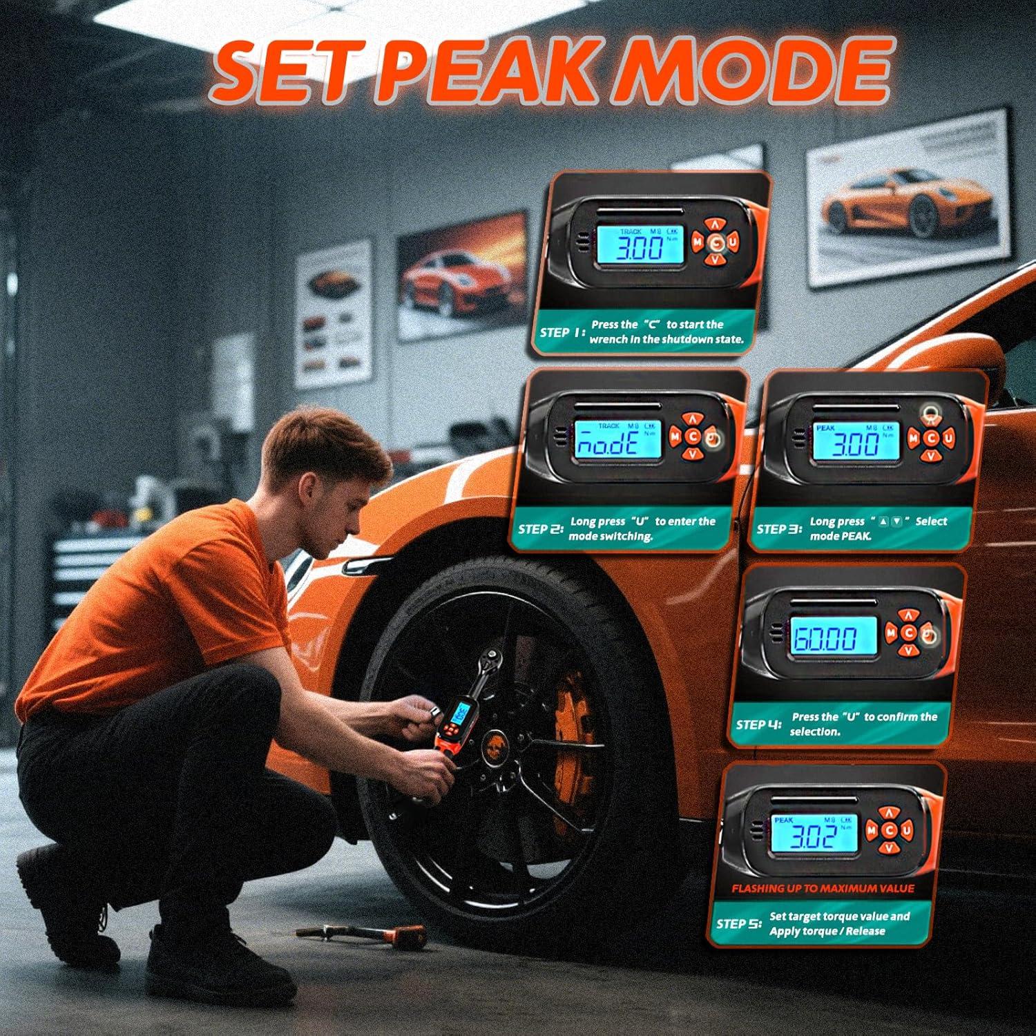 Llave de Torque Digital MOVECRAB 1/4" 1.5-30 N.m Naranja