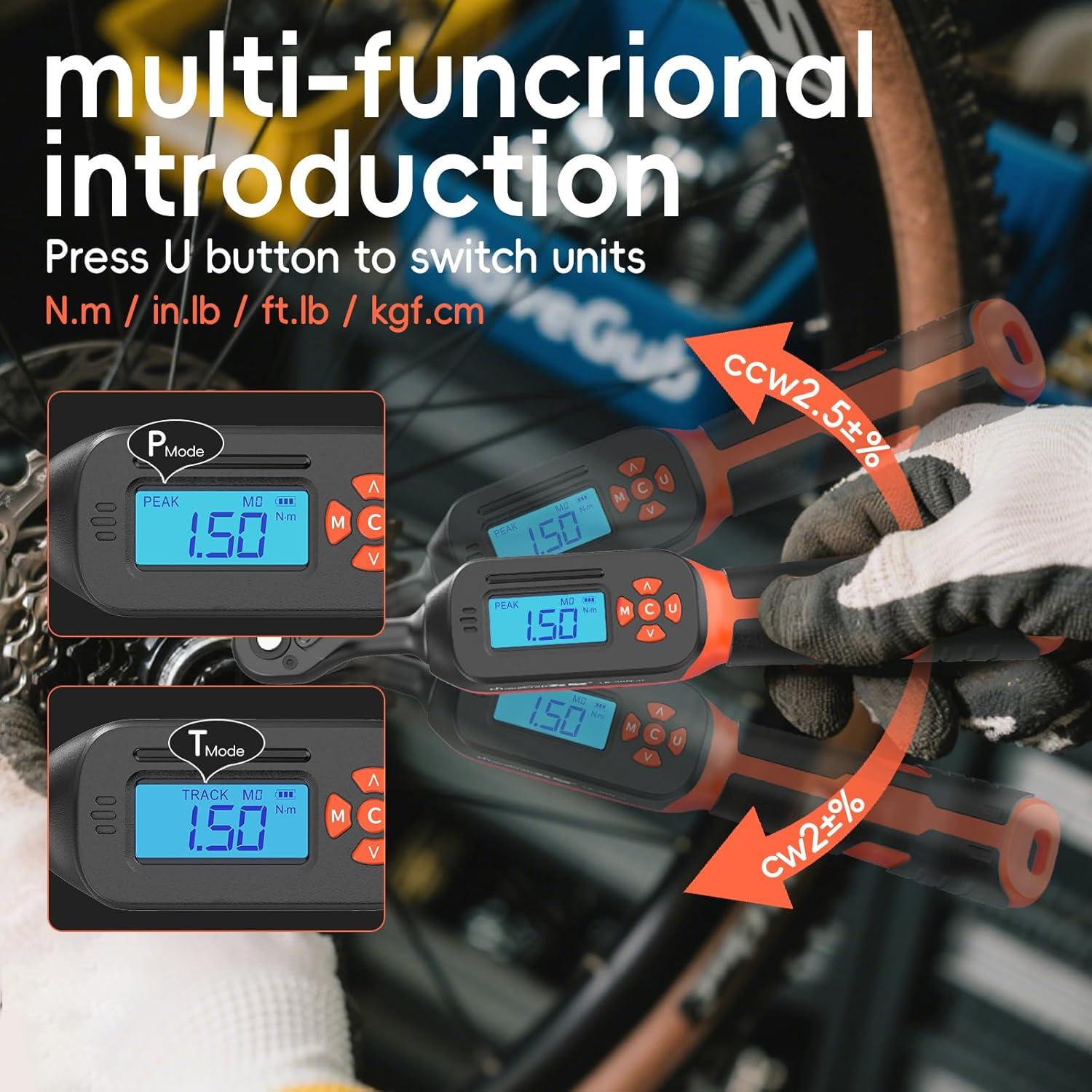 Llave de Torque Digital MOVECRAB 1/4" 1.5-30 N.m Naranja