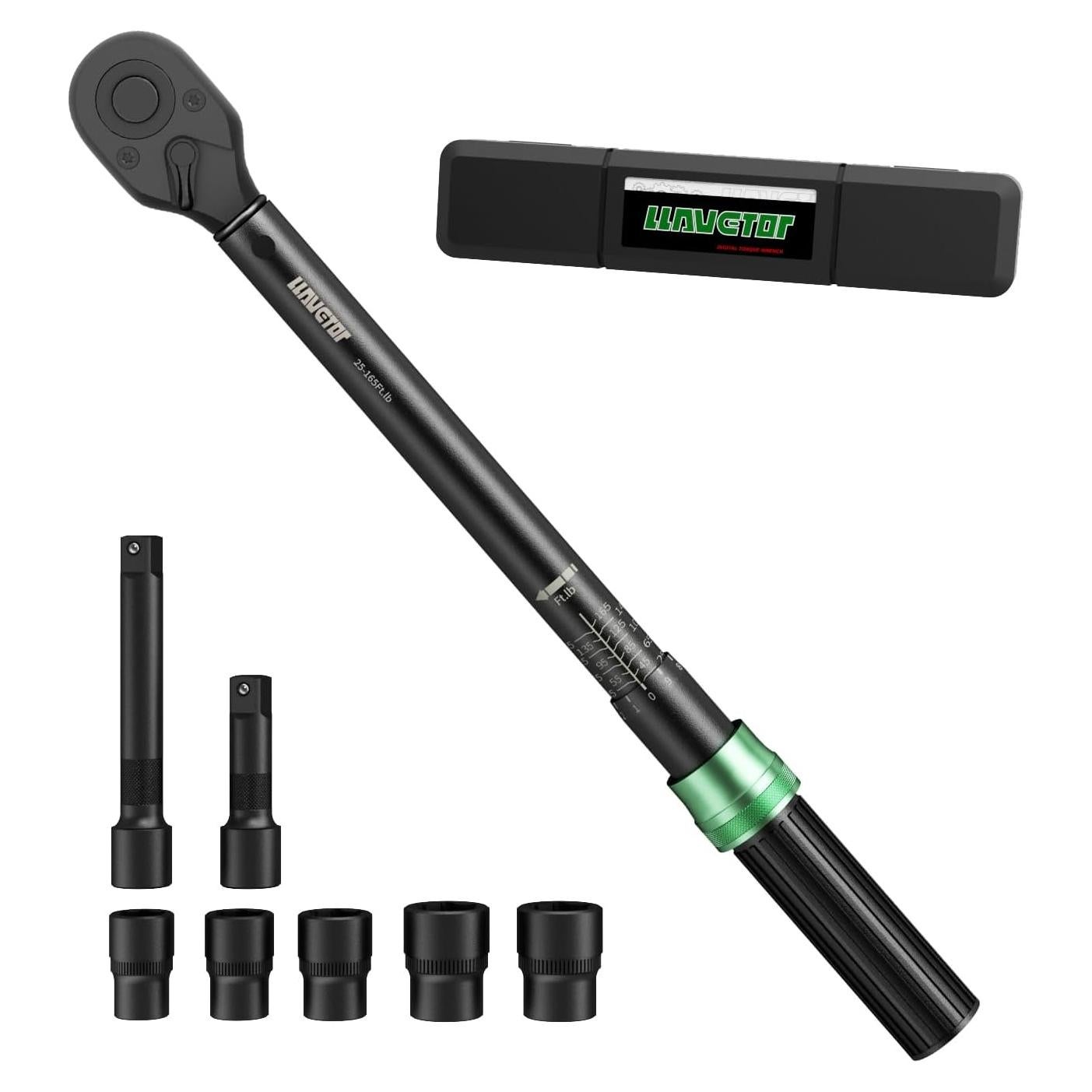 Juego de Llave de Torque de Click 1/2" LLAVETOR 20-220 Nm 8 Piezas