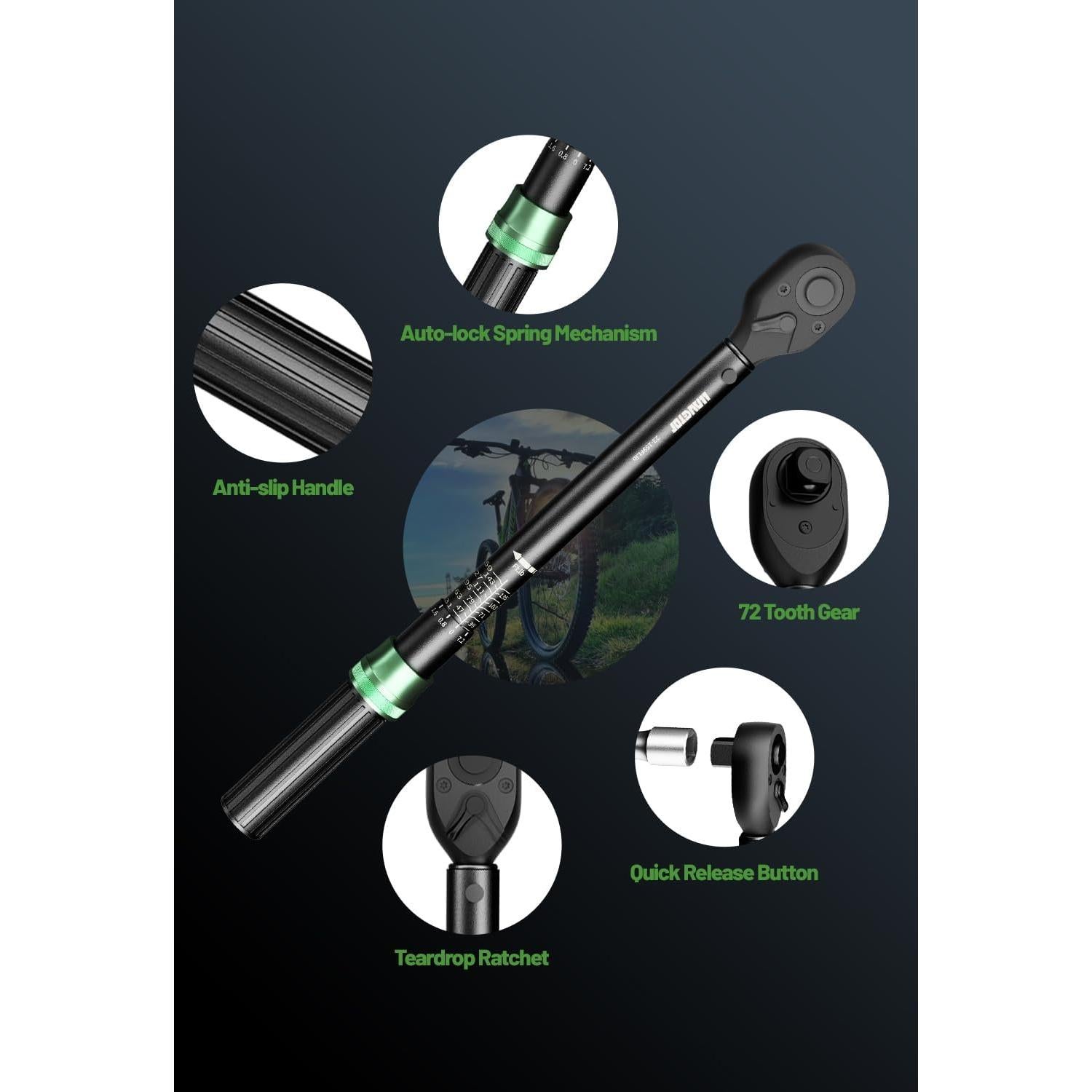 Juego de Llave de Torque de Click 1/2" LLAVETOR 20-220 Nm 8 Piezas