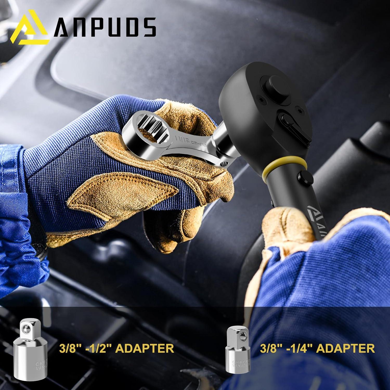 Juego de Adaptadores de Torque ANPUDS 12 Piezas SAE 3/8"