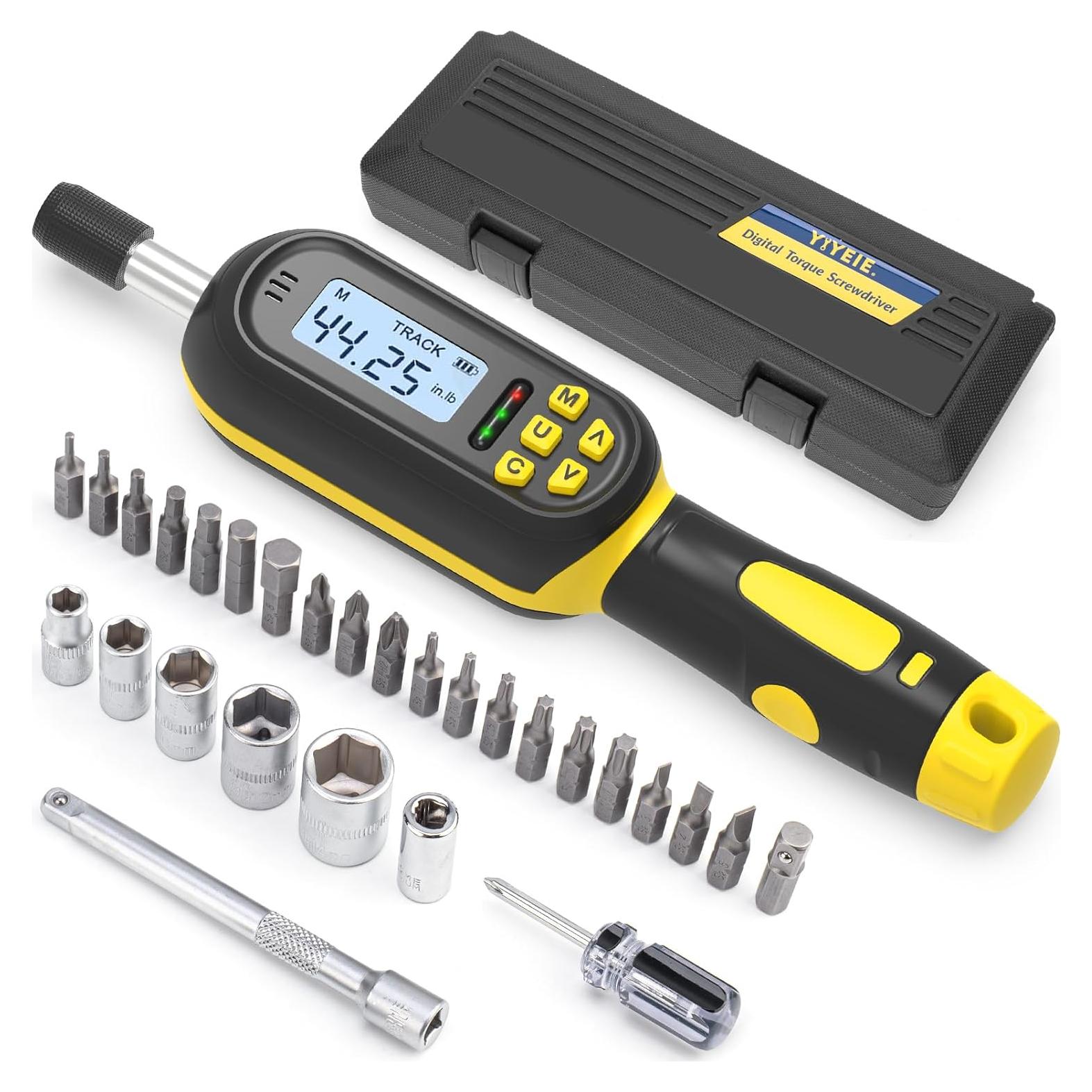 Juego de Destornillador de Par Digital YIYEIE 32PCS 0.3-6 Nm