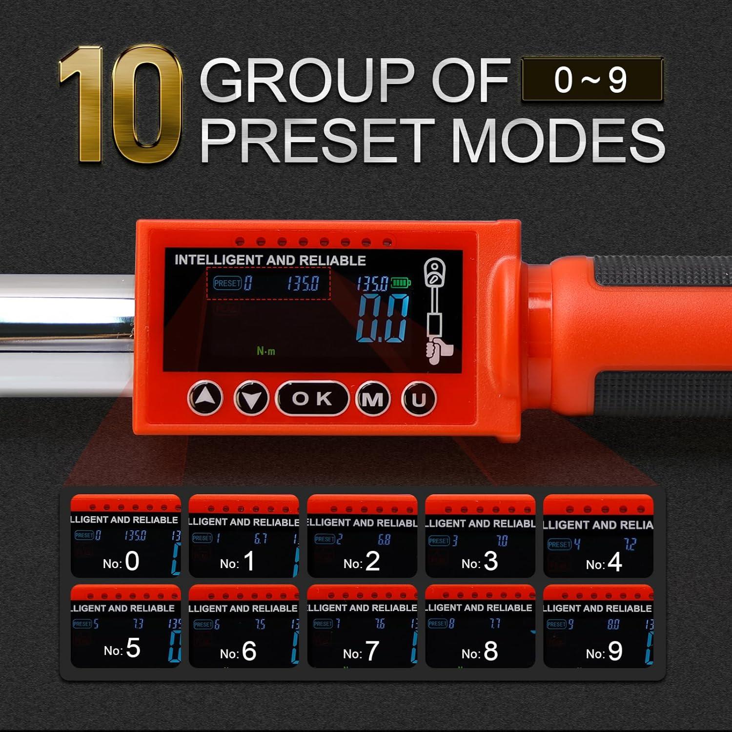 Llave de Torque Digital Hairich 3/8" 5-100 FT-LB 0-134.9 N.M