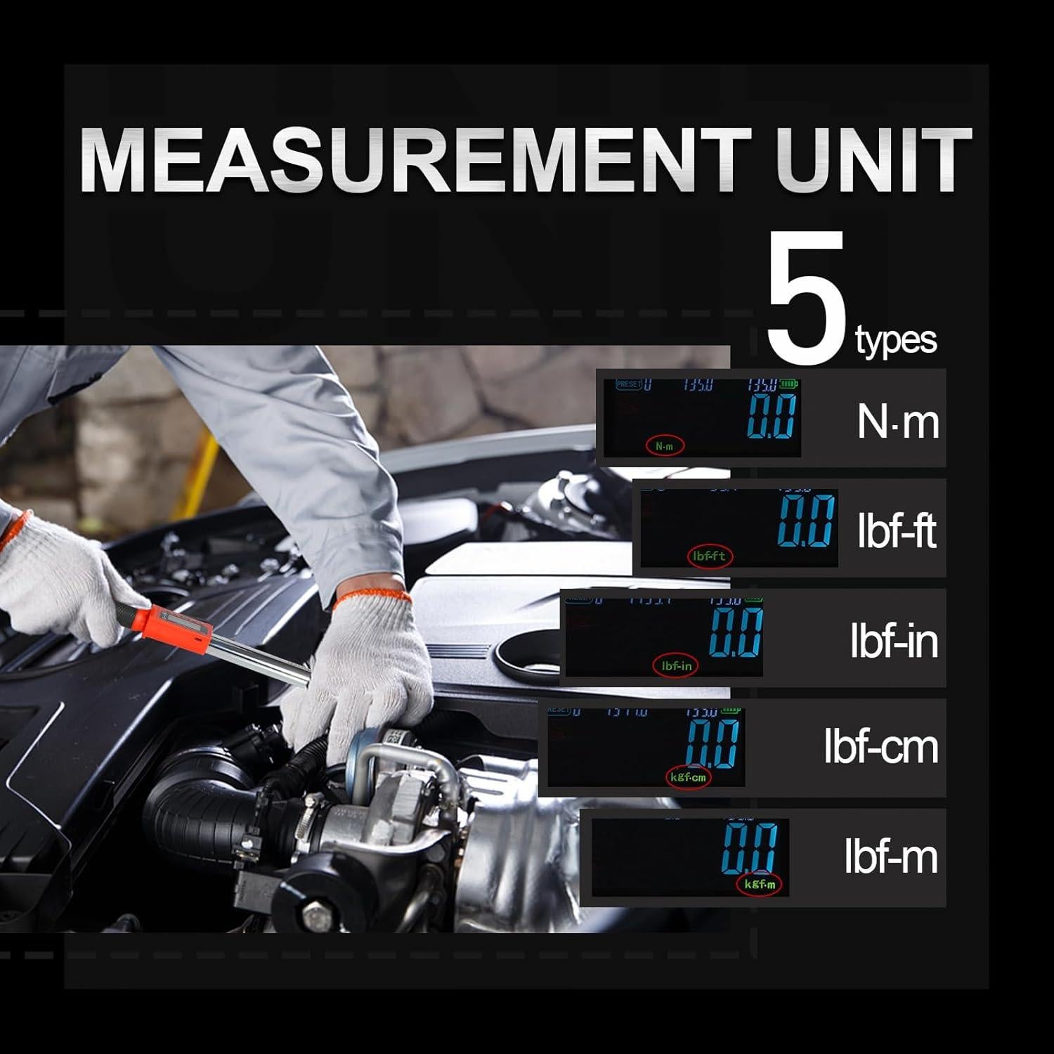 Llave de Torque Digital Hairich 3/8" 5-100 FT-LB 0-134.9 N.M