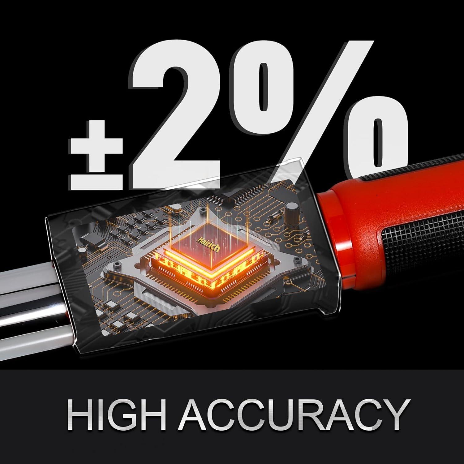 Llave de Torque Digital Hairich 3/8" 5-100 FT-LB 0-134.9 N.M