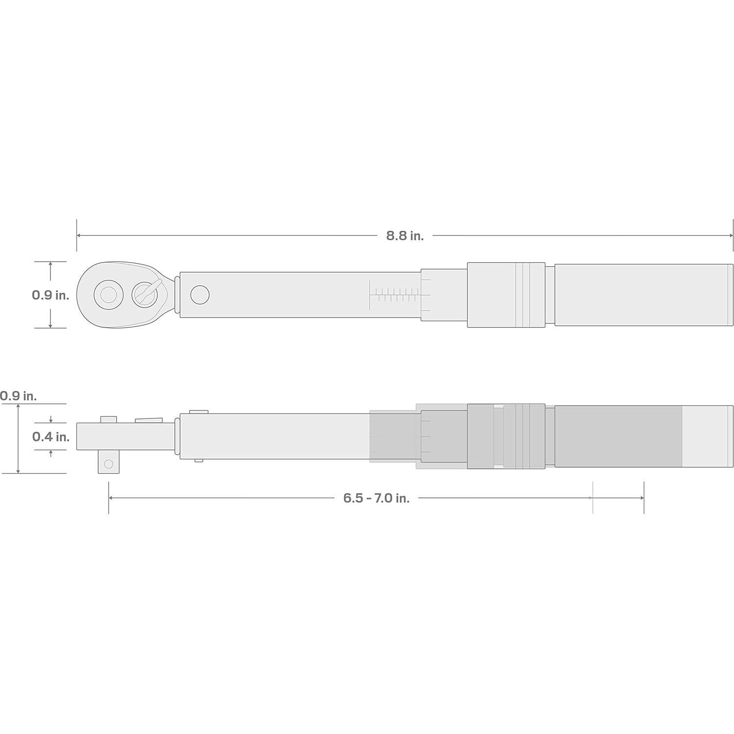 Llave de Torque de Click TEKTON 1/4" Doble Dirección 10-150 in-lb